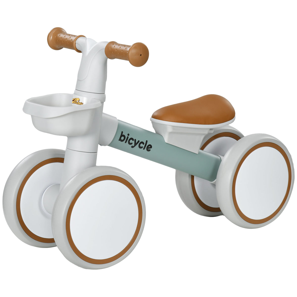 Toddler Balance Bike for 12â€“36 Months with Adjustable Seat, Removable Basket, 4 Silent Wheels-Toys & Games > Baby & Toddler Toys > Riding & Rocking Toys-DECOROLALA