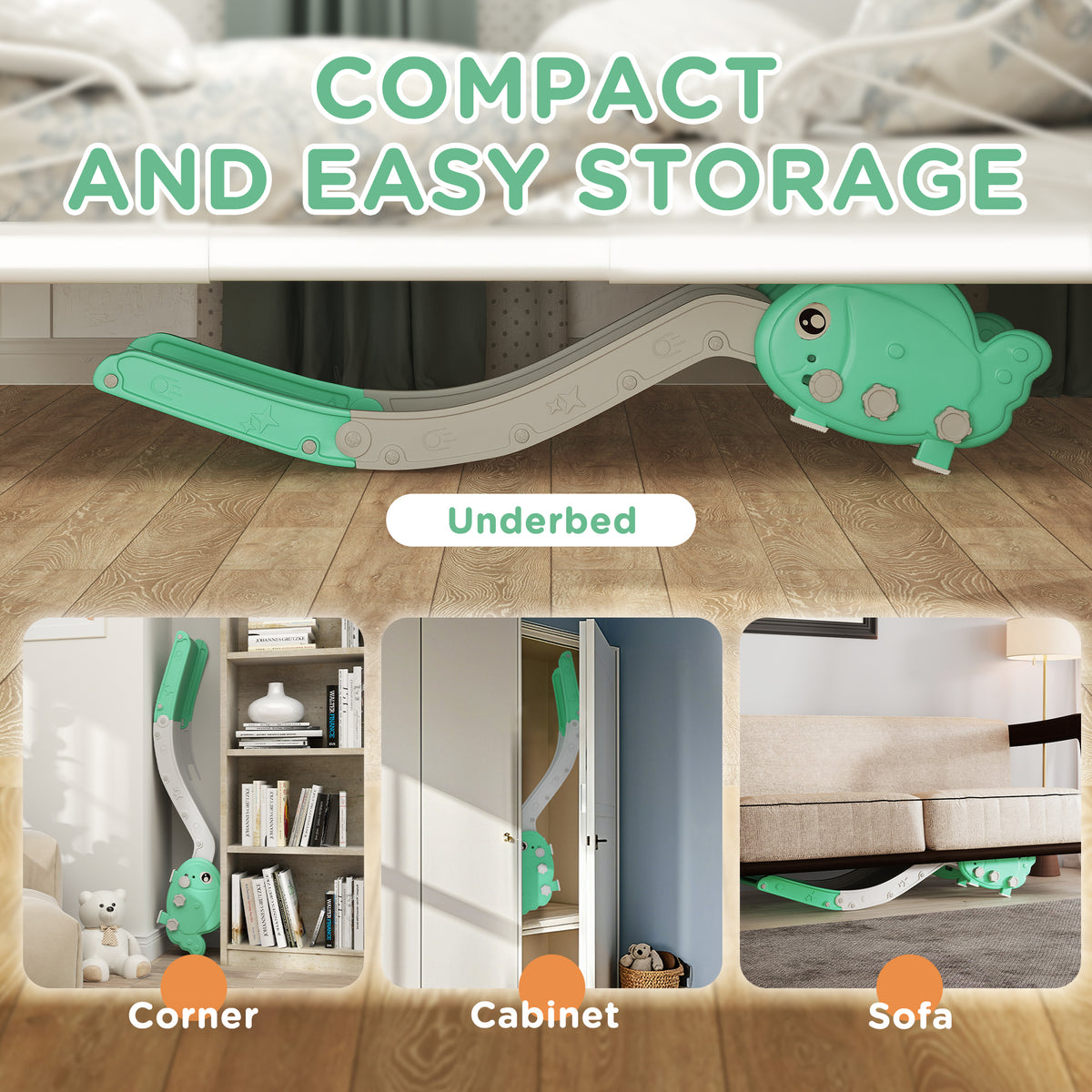 Toddler Couch Slide for Bed, Sofa, Stairs, Easy Assemble & Storage, for 18-48 Months-Toys & Games > Kids Outdoor Play > Gym Sets & Swings-DECOROLALA
