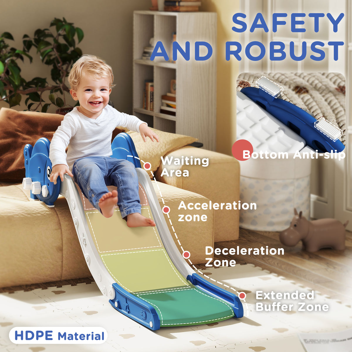 Toddler Couch Slide for Bed, Sofa, Stairs, Easy Assemble & Storage, for 18-48 Months-Toys & Games > Kids Outdoor Play > Gym Sets & Swings-DECOROLALA