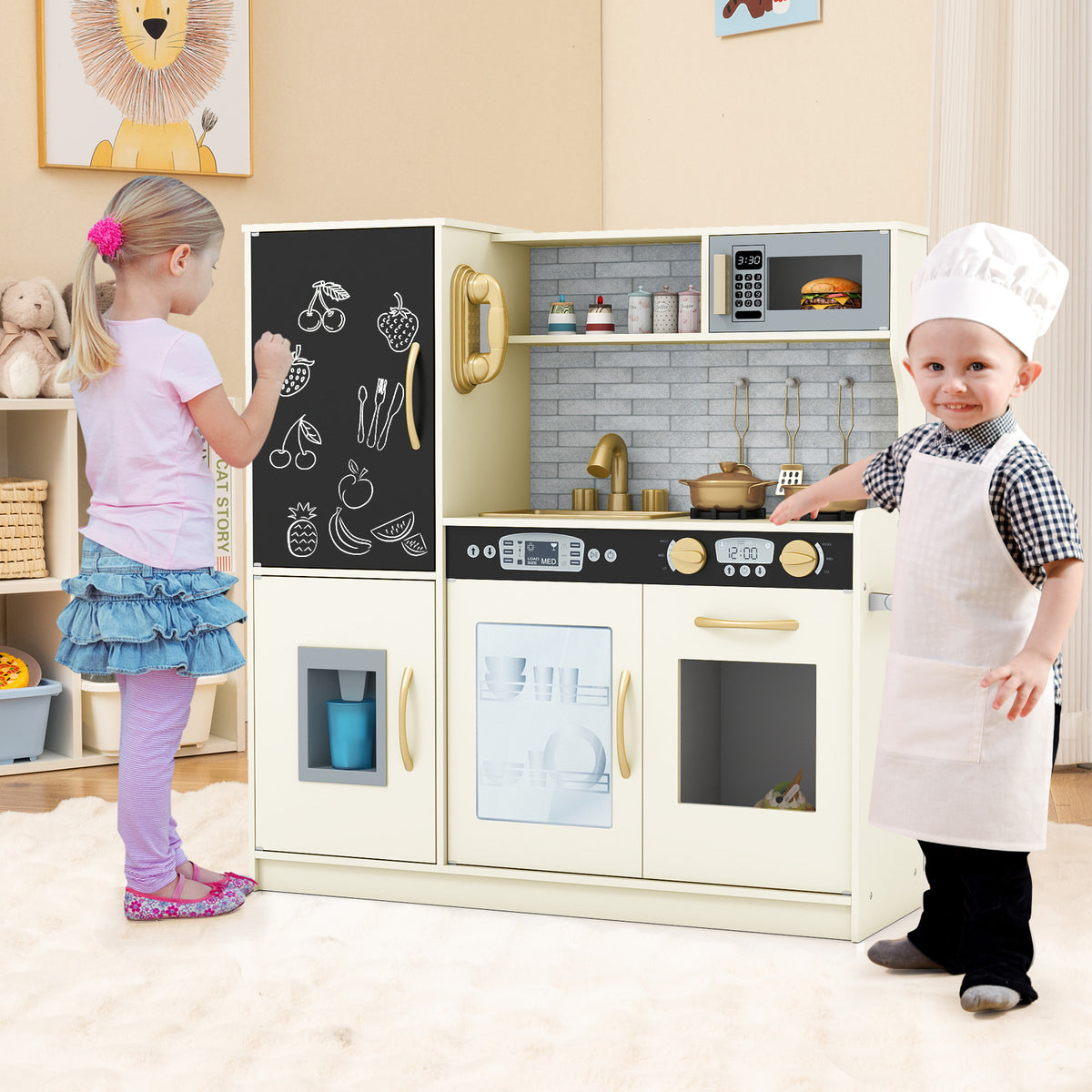 Toddler Pretend Play Kitchen for Boys and Girls 3-6 Years Old