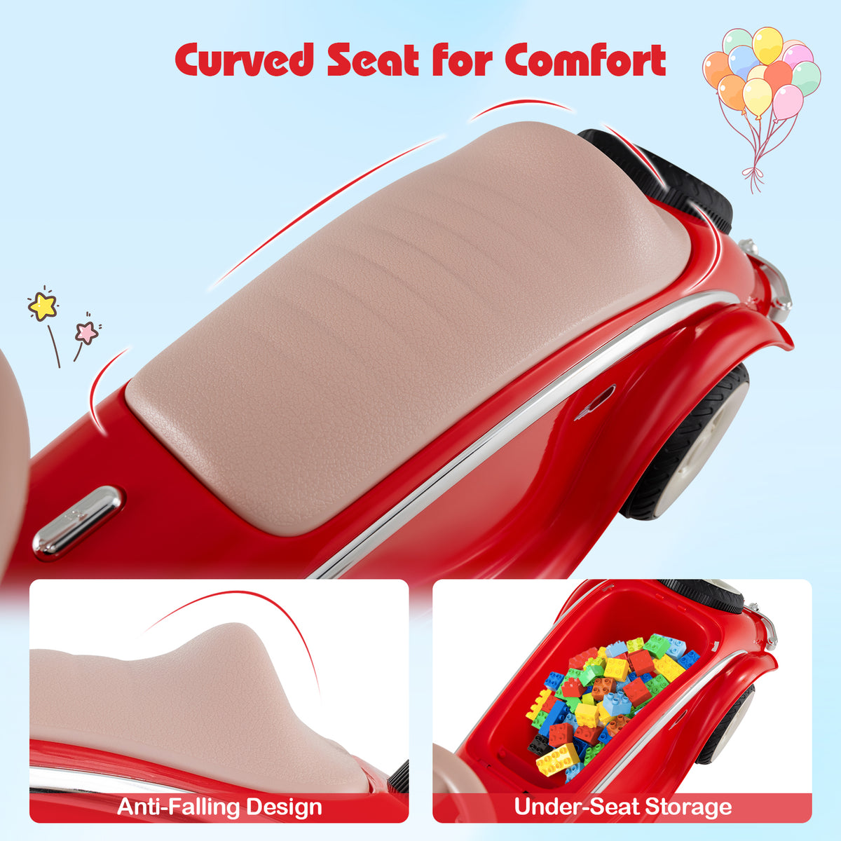 Toddler Ride-On Sliding Car with LED Headlights and Horn