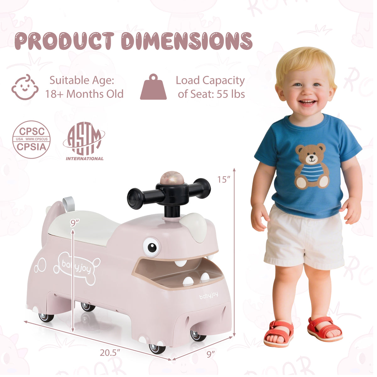 Toddler Ride on Toy Walking Sliding Car with Lights and Music