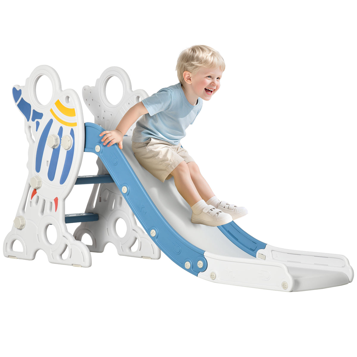 Toddler Slide Indoor for Kids 1.5-3 Years Old, Space Theme Climber Slide Playset-Toys & Games > Kids Outdoor Play > Gym Sets & Swings-DECOROLALA