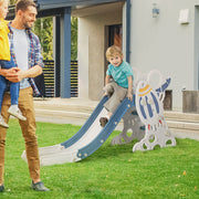 Toddler Slide - Space Theme Indoor Climber Playset, Gray/White-Toys & Games > Kids Outdoor Play > Gym Sets & Swings-DECOROLALA