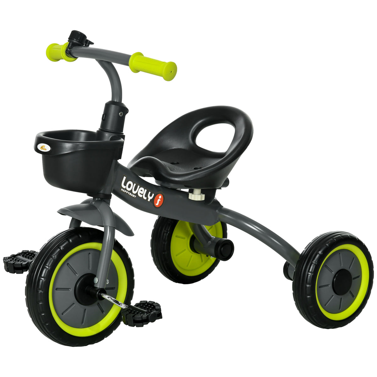 Tricycle for Toddler 2-5 Year Old Girls and Boys, Toddler Trike with Adjustable Seat, Basket, Bell-Toys & Games > Baby & Toddler Toys > Riding & Rocking Toys > Tricycles for Kids-DECOROLALA