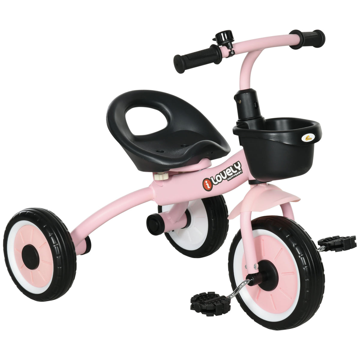 Tricycle for Toddler 2-5 Year Old Girls and Boys, Toddler Trike with Adjustable Seat, Basket, Bell-Toys & Games > Baby & Toddler Toys > Riding & Rocking Toys > Tricycles for Kids-DECOROLALA