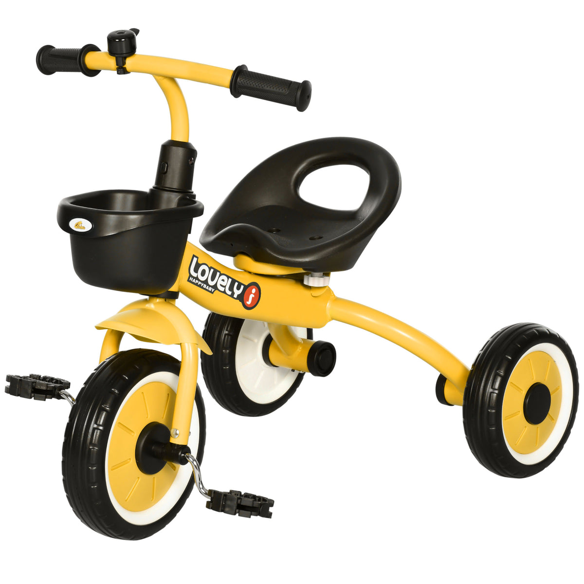 Tricycle for Toddler 2-5 Year Old Girls and Boys, Toddler Trike with Adjustable Seat, Basket, Bell-Toys & Games > Baby & Toddler Toys > Riding & Rocking Toys > Tricycles for Kids-DECOROLALA