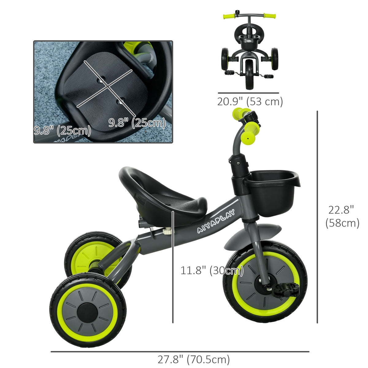 Tricycle for Toddler 2-5 Year Old Girls and Boys, Toddler Trike with Adjustable Seat, Basket, Bell-Toys & Games > Baby & Toddler Toys > Riding & Rocking Toys > Tricycles for Kids-DECOROLALA