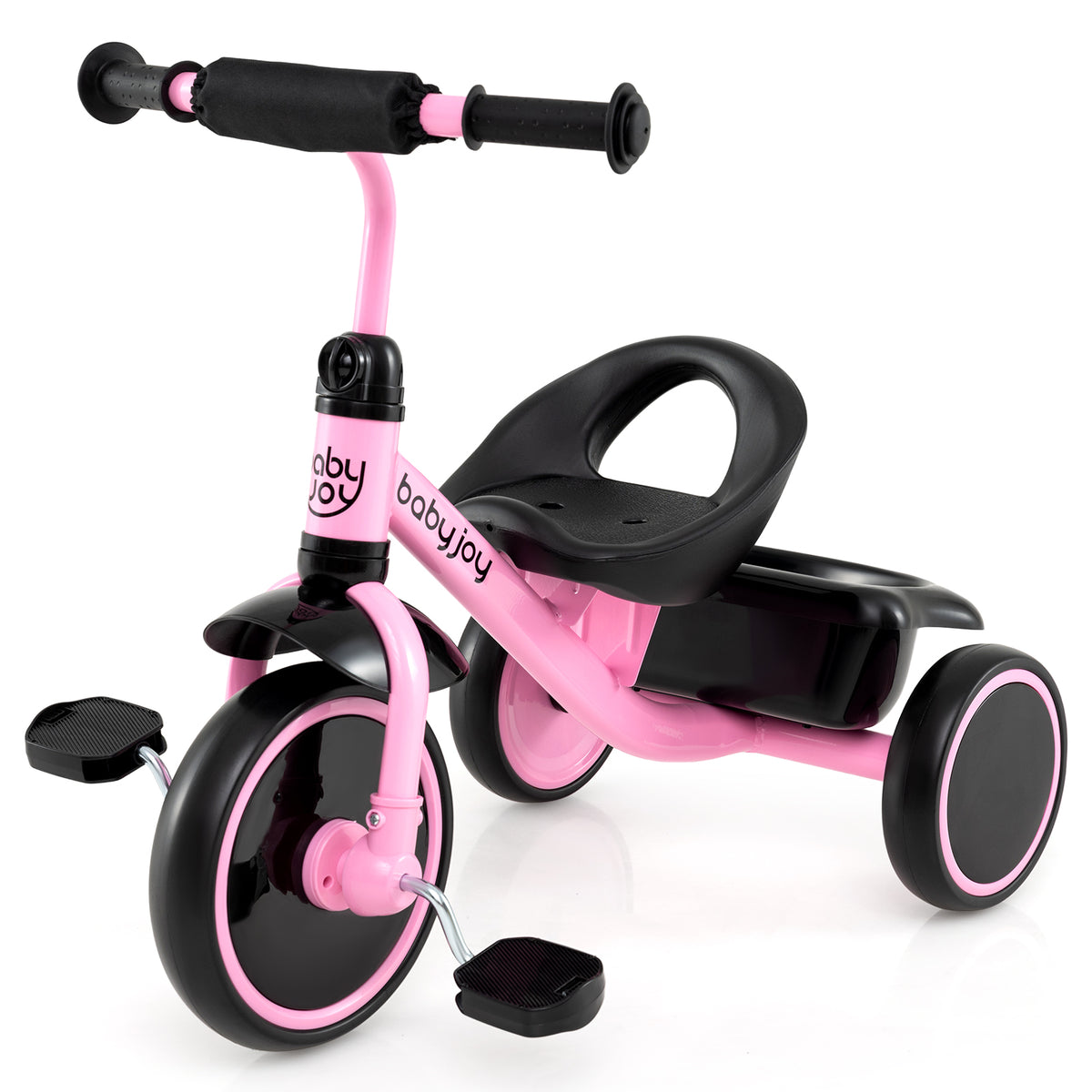 Toddler Tricycle with Adjustable Seat and Storage Basket - Ages 3-5