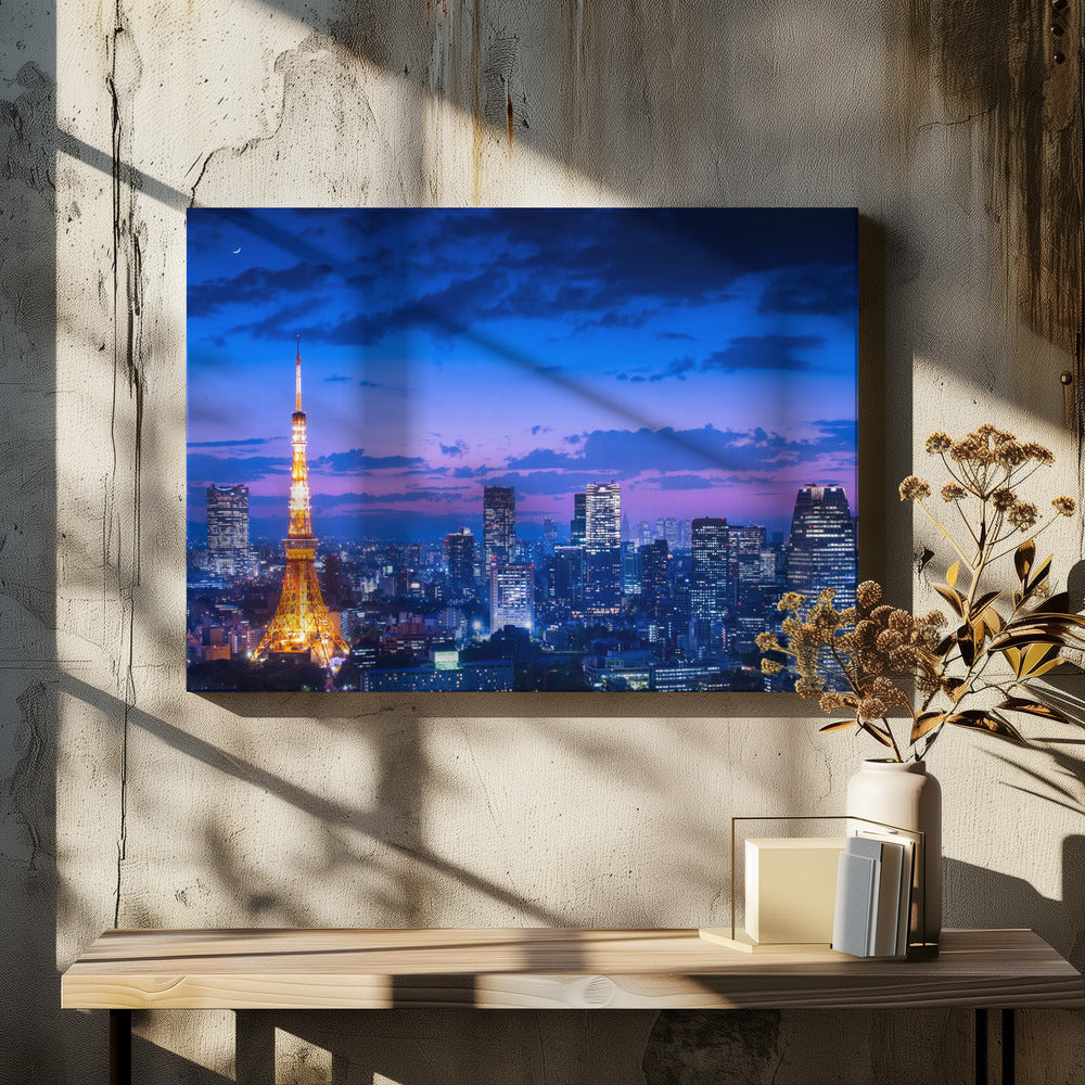 Tokyo Night View Canvas by Takao Kataoka-Canvas Print-DECOROLALA