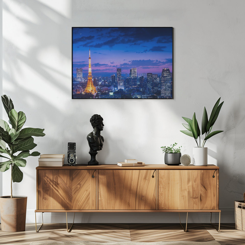 Tokyo Night View Canvas by Takao Kataoka-Canvas Print-DECOROLALA