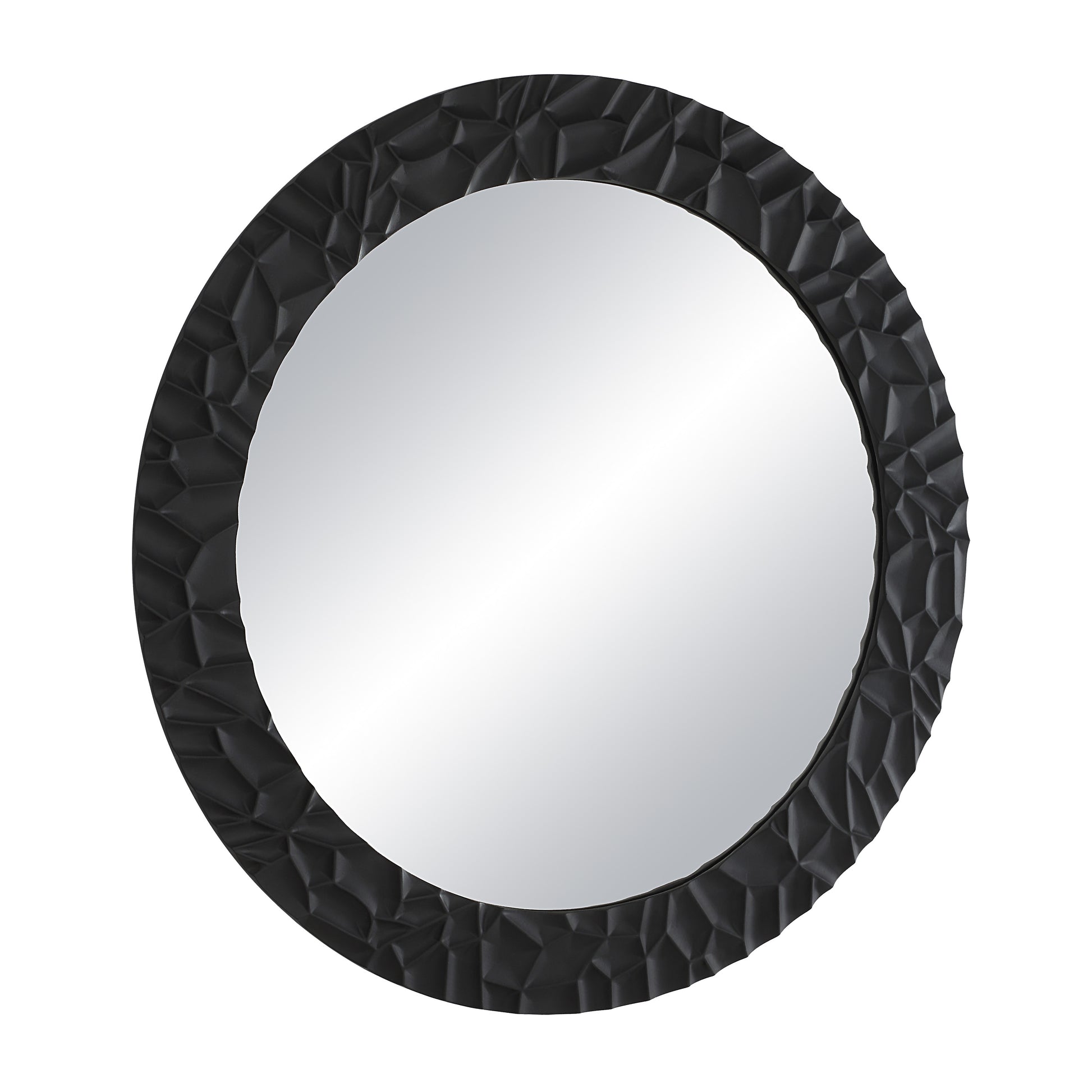Tolima 35.5" Tall Round Wall Mirror, Black-Mirror-DECOROLALA