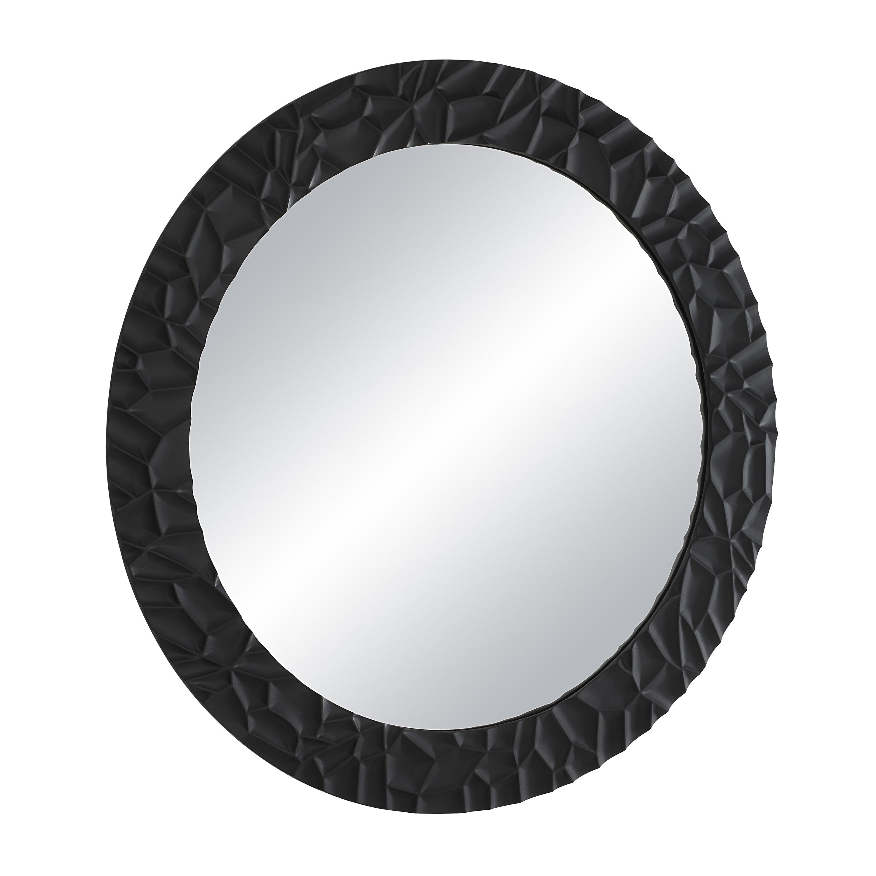 Tolima 35.5" Tall Round Wall Mirror, Black-Mirror-DECOROLALA