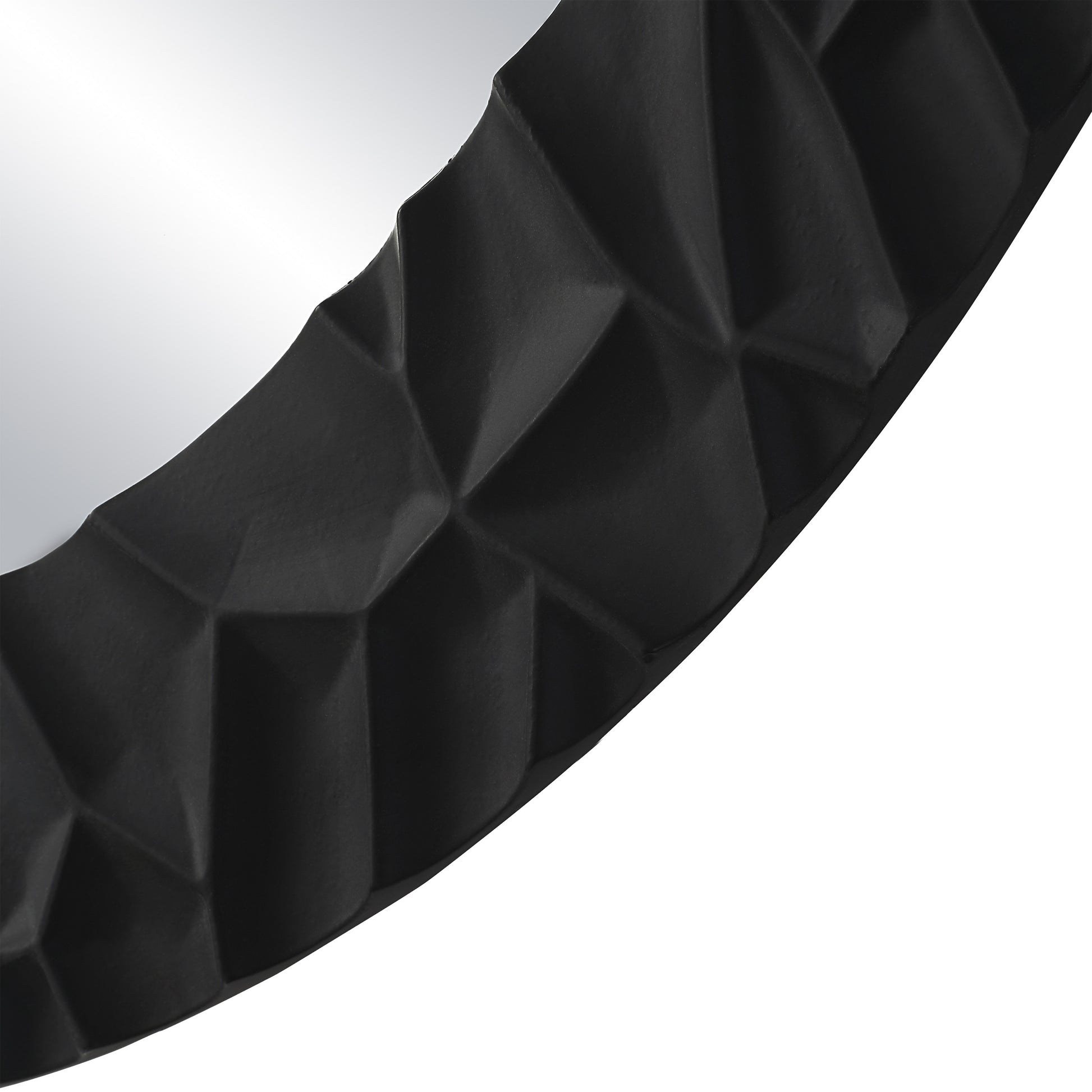 Tolima 35.5" Tall Round Wall Mirror, Black-Mirror-DECOROLALA