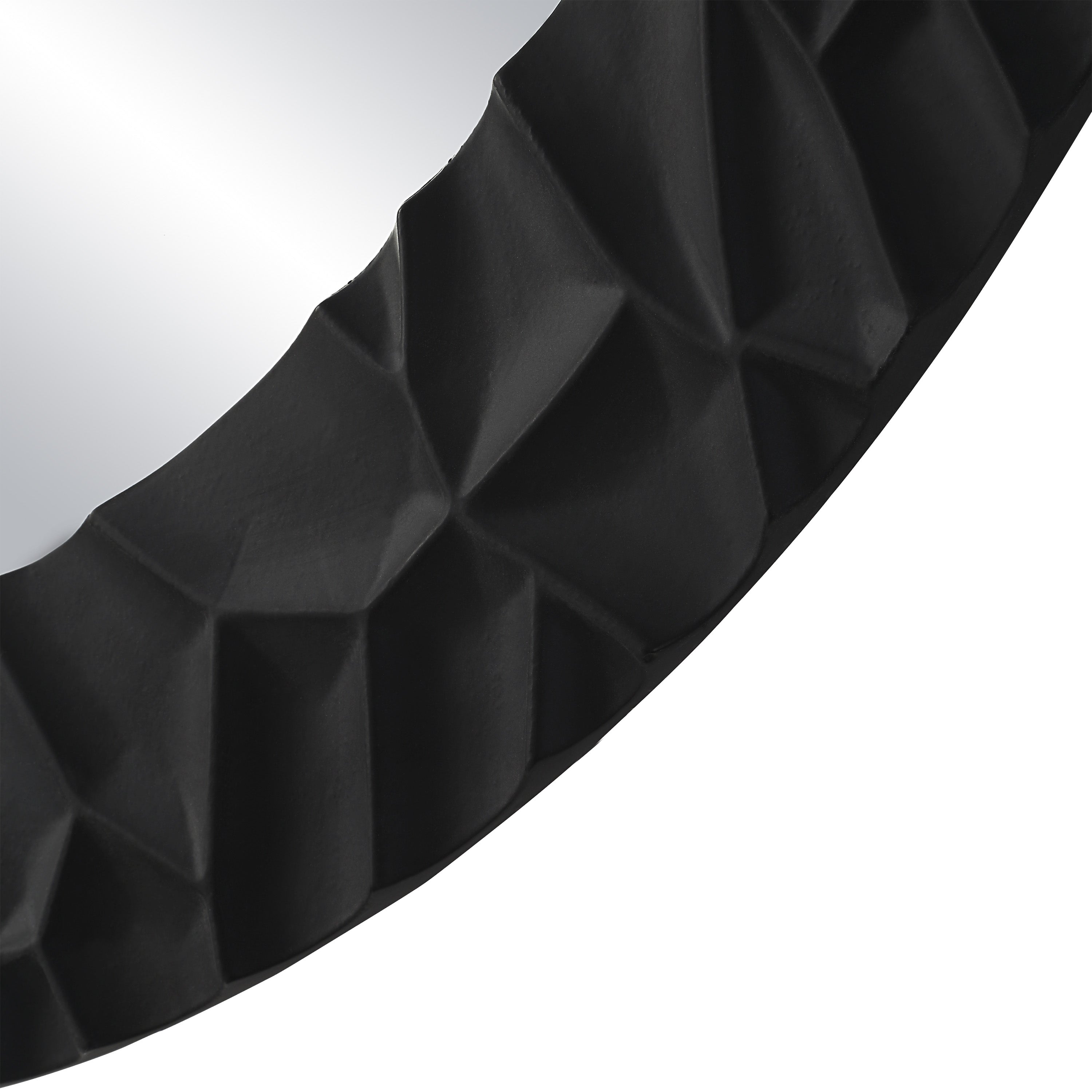 Tolima 35.5" Tall Round Wall Mirror, Black-Mirror-DECOROLALA