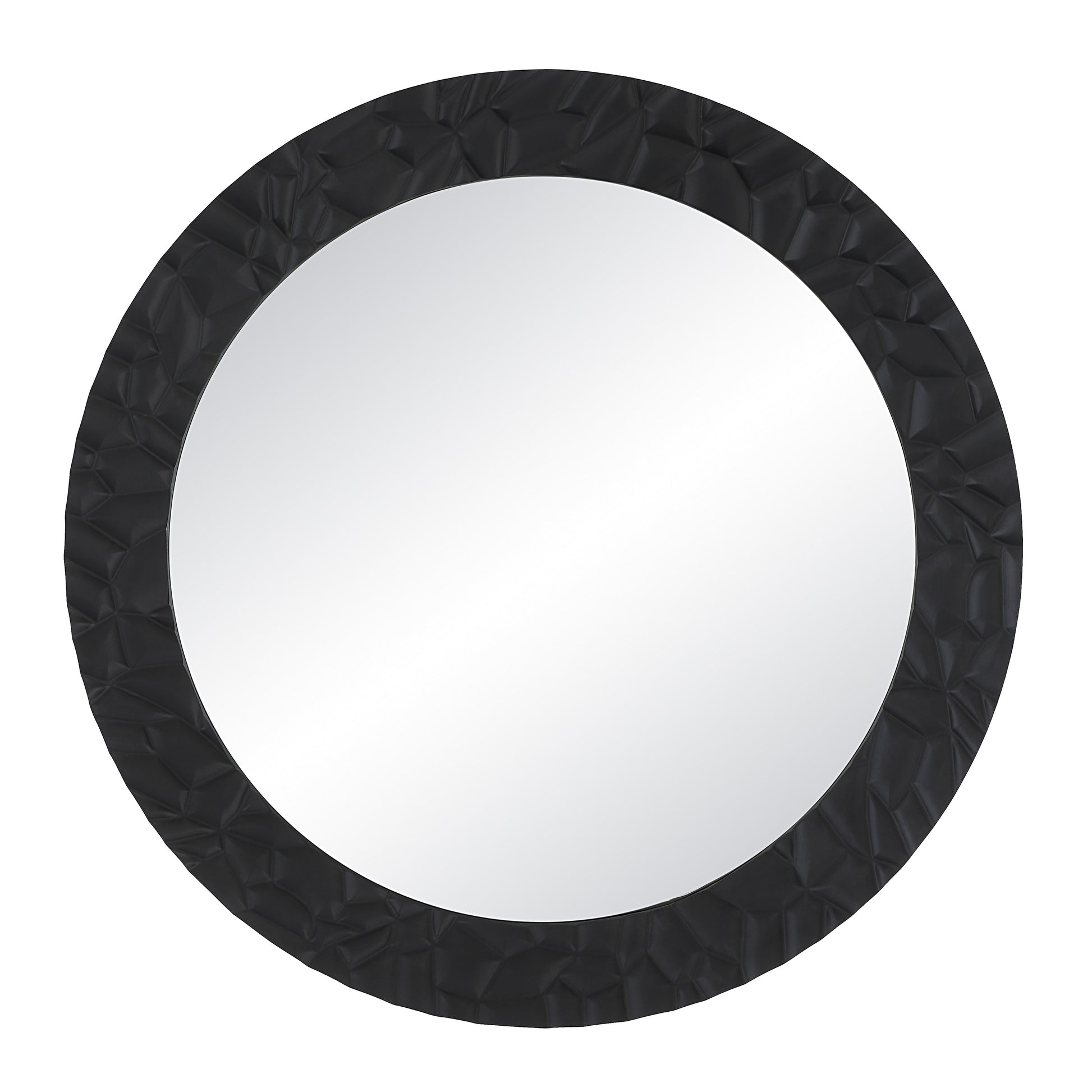 Tolima 35.5" Tall Round Wall Mirror, Black-Mirror-DECOROLALA