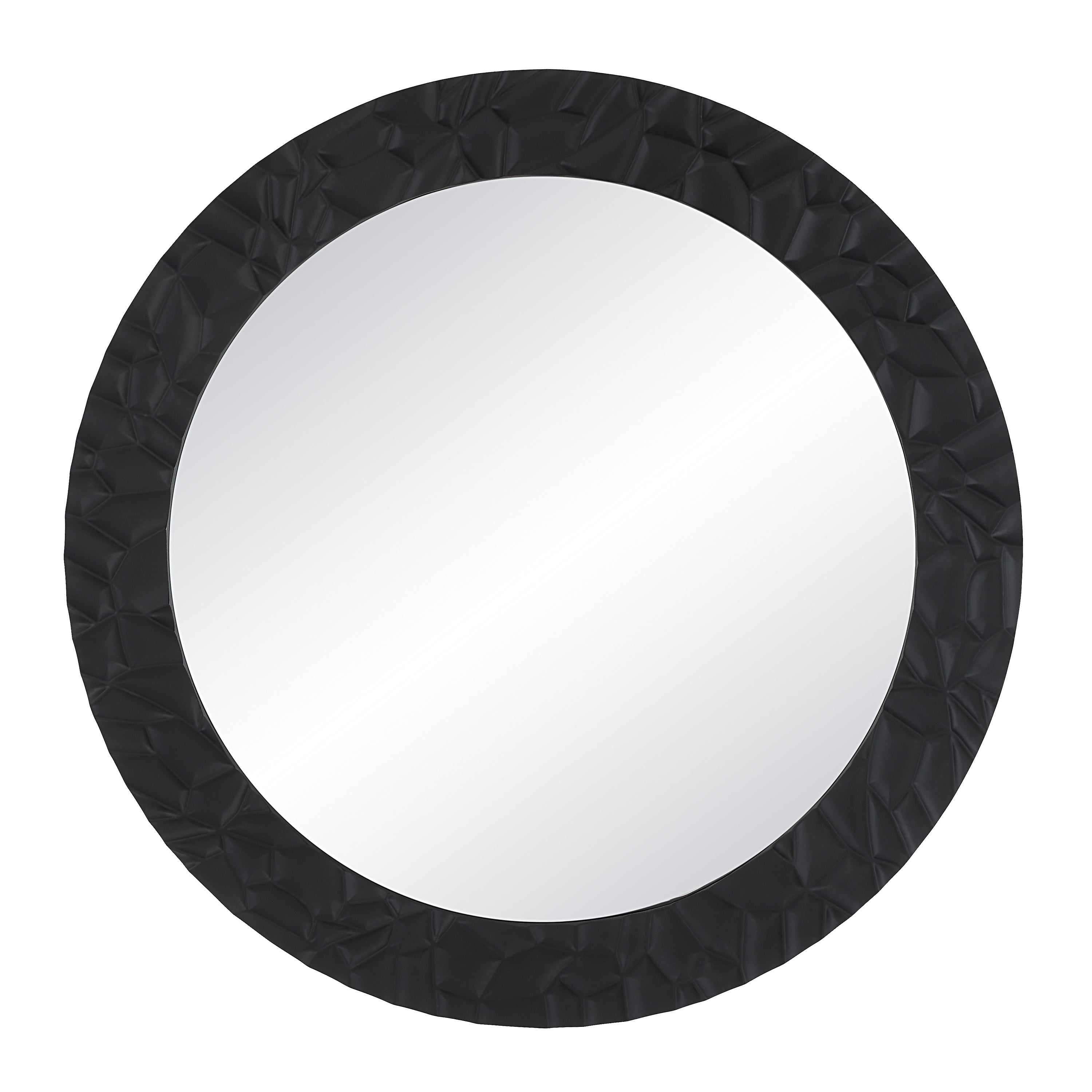 Tolima 35.5" Tall Round Wall Mirror, Black-Mirror-DECOROLALA
