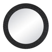 Tolima 35.5" Tall Round Wall Mirror, Black-Mirrors-DECOROLALA