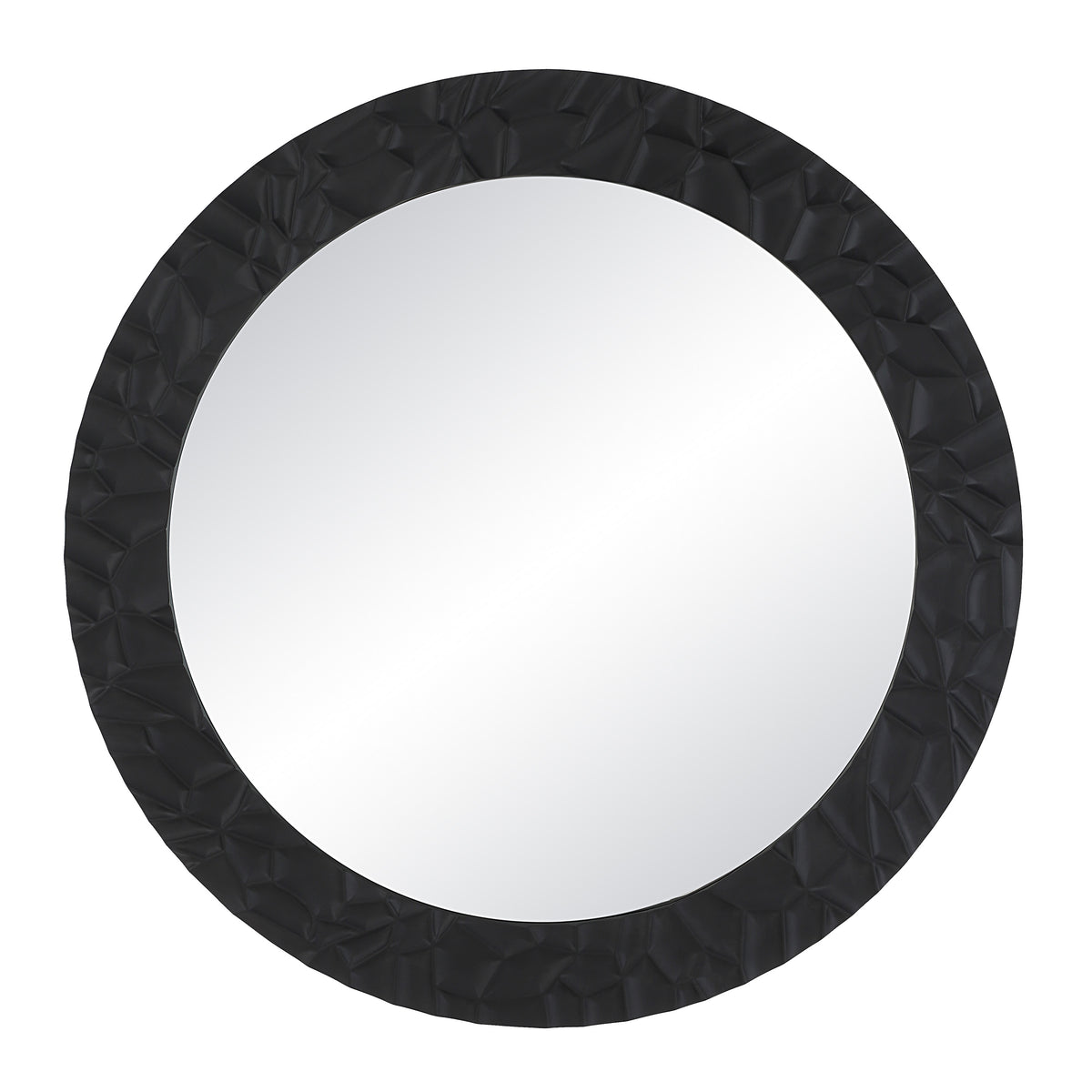 Tolima 35.5" Tall Round Wall Mirror, Black-Mirrors-DECOROLALA