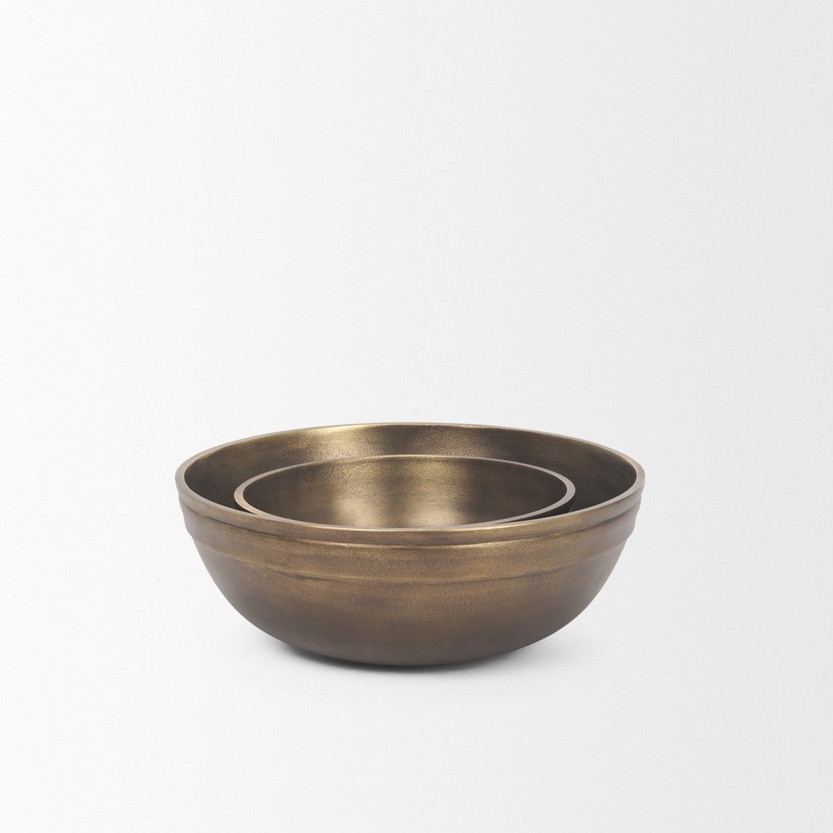 Tomiko Decorative Brass Finished Cast Aluminum Round Bowls-Bowls-DECOROLALA