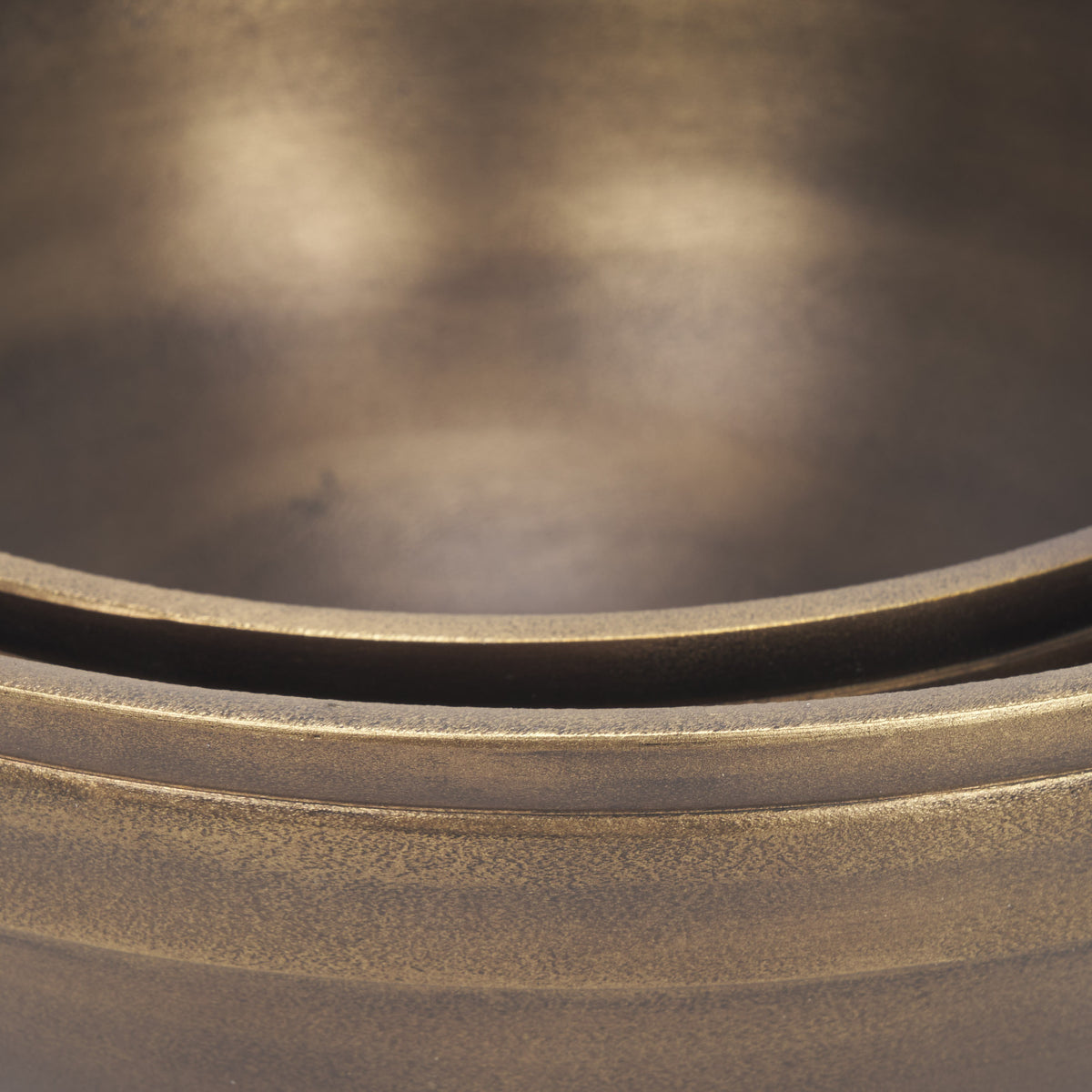 Tomiko Decorative Brass Finished Cast Aluminum Round Bowls-Bowls-DECOROLALA