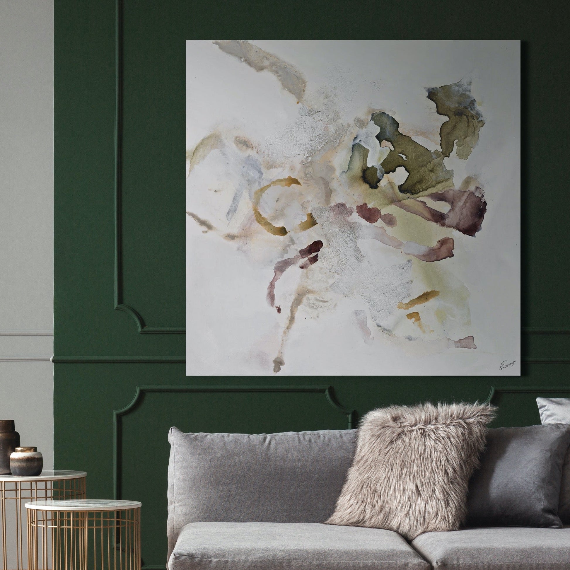 Topanga 48" Wide Canvas Art, Off-white-Canvas Art-DECOROLALA