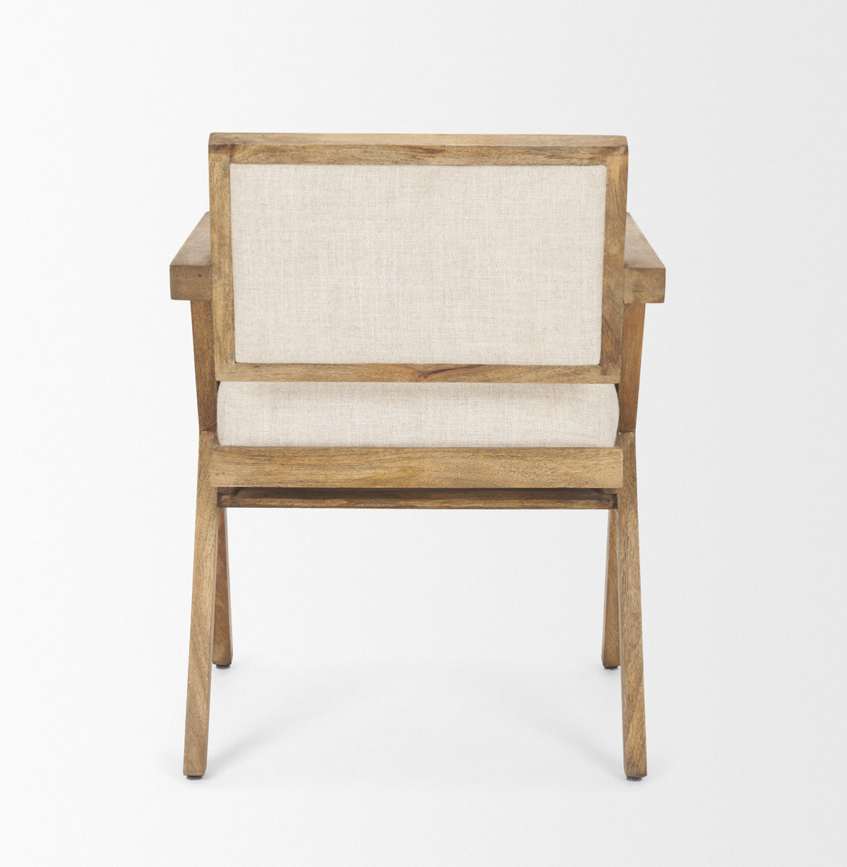Topanga Open Back Dining Arm Chair | Fabric w/ Wooden-Dining Chairs-DECOROLALA