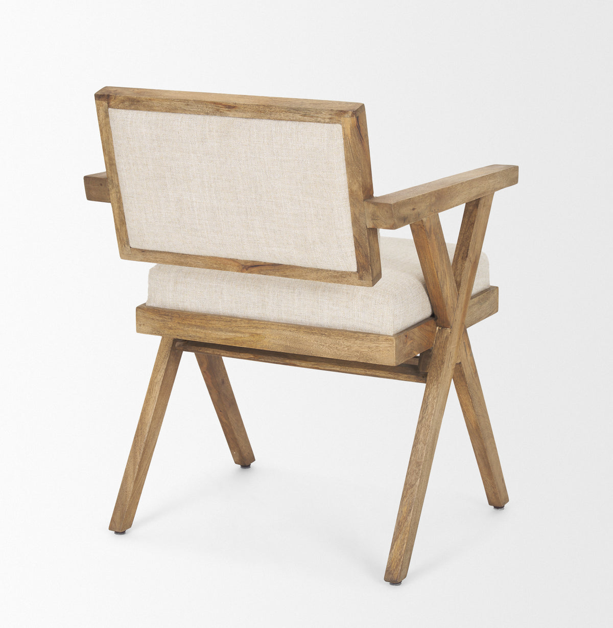 Topanga Open Back Dining Arm Chair | Fabric w/ Wooden-Dining Chairs-DECOROLALA