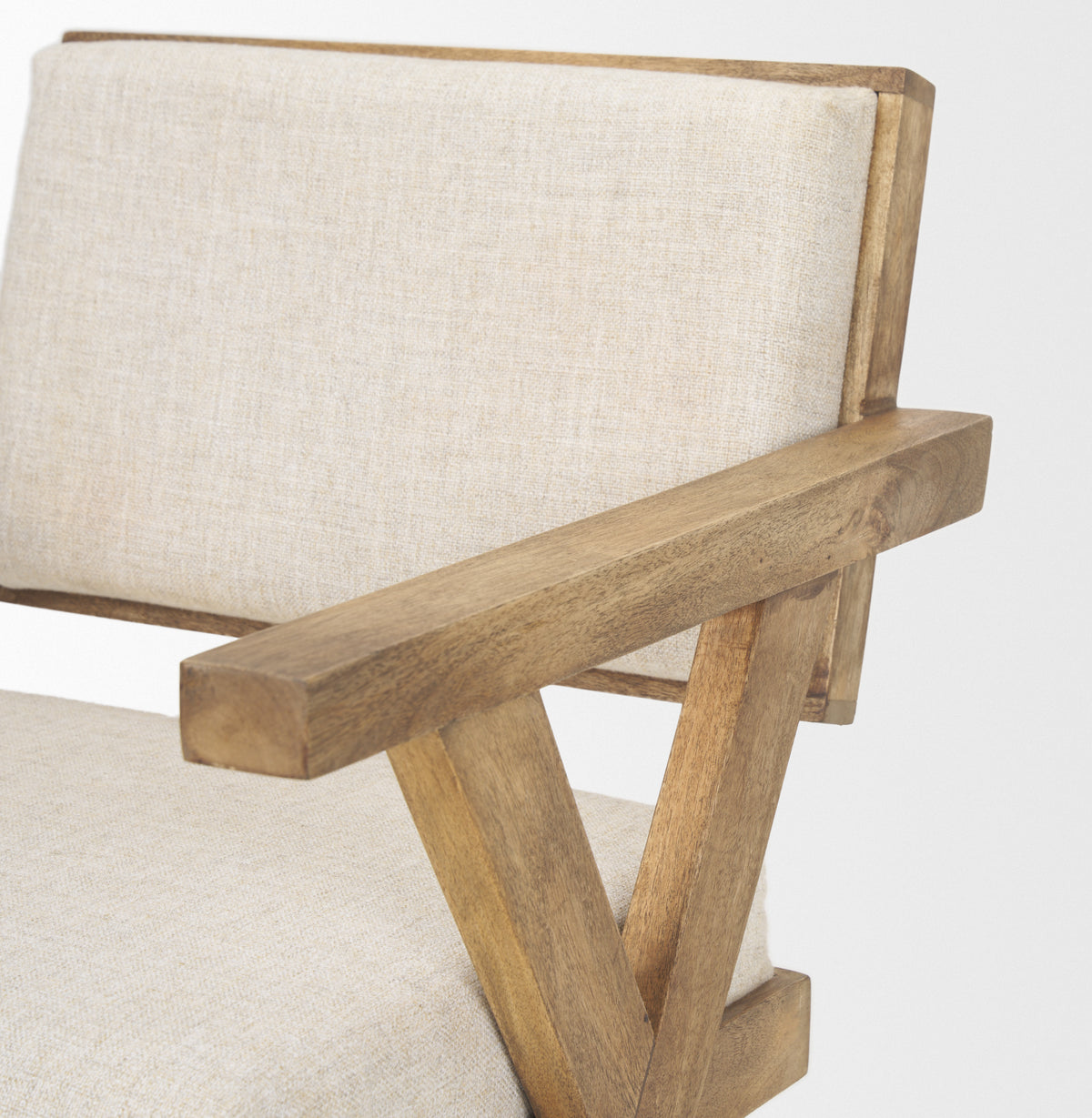 Topanga Open Back Dining Arm Chair | Fabric w/ Wooden-Dining Chairs-DECOROLALA