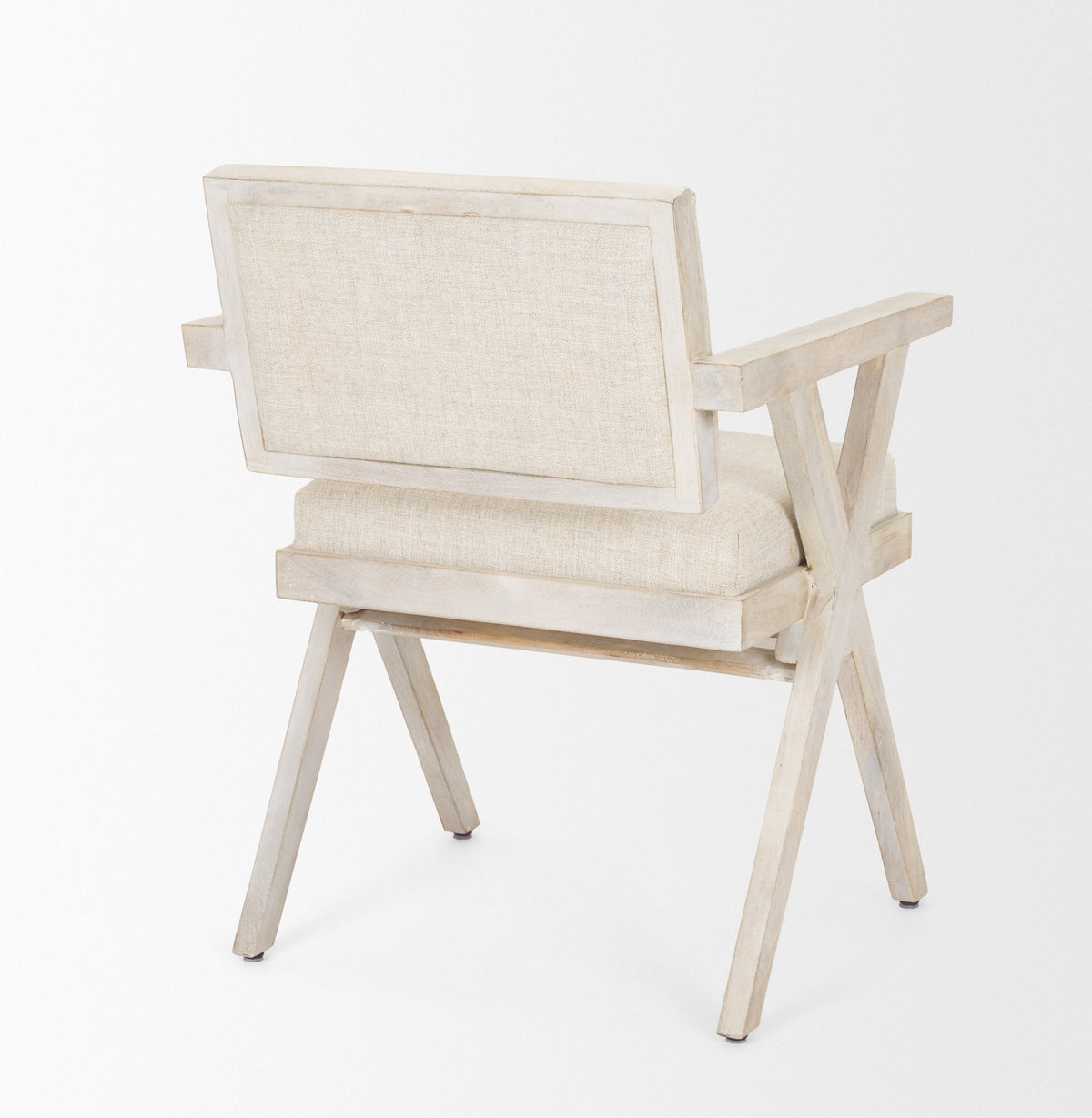 Topanga Open Back Dining Armchair - Fabric and Wood-Dining Chairs-DECOROLALA