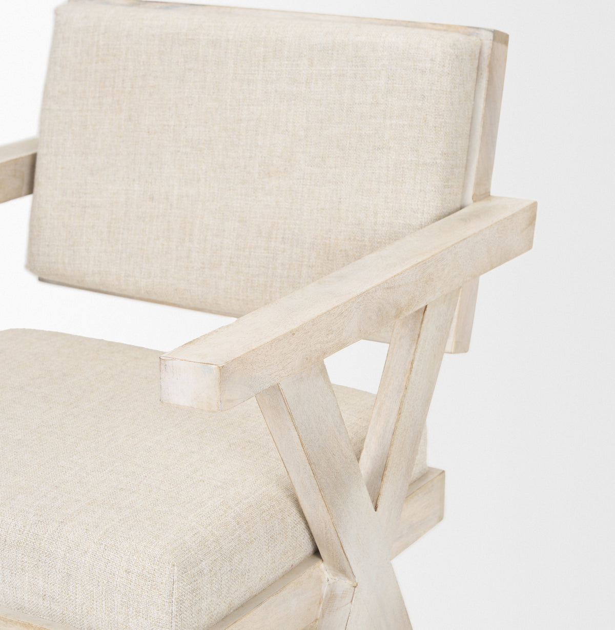 Topanga Open Back Dining Armchair - Fabric and Wood-Dining Chairs-DECOROLALA