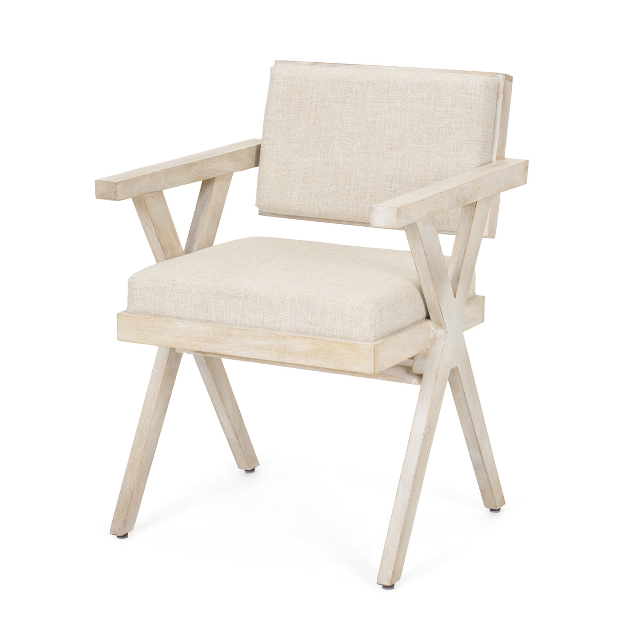 Topanga Open Back Dining Armchair - Fabric and Wood-Dining Chairs-DECOROLALA