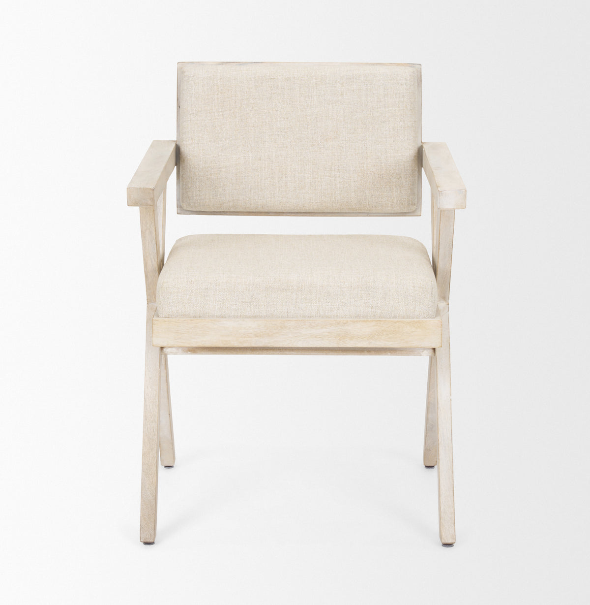 Topanga Open Back Dining Armchair - Fabric and Wood-Dining Chairs-DECOROLALA
