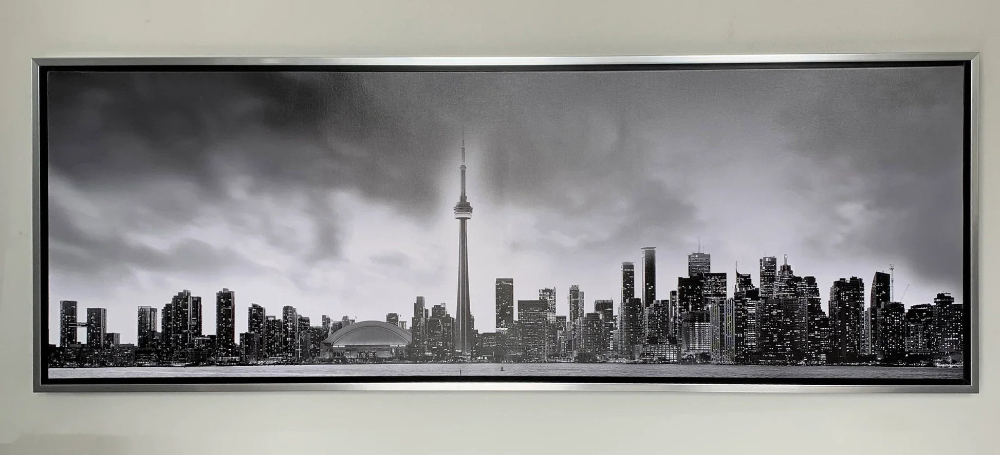 Toronto CN Tower Black & White Canvas Print 72x24-Wall Art-DECOROLALA