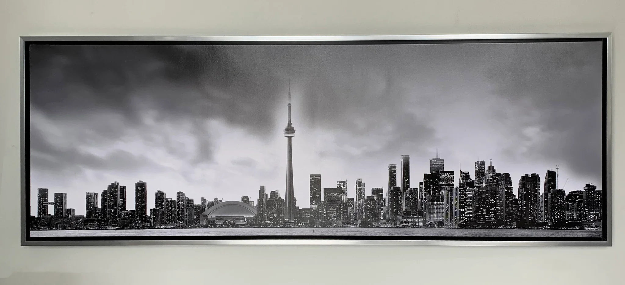 Toronto CN Tower Black & White Canvas Print 72x24-Wall Art-DECOROLALA
