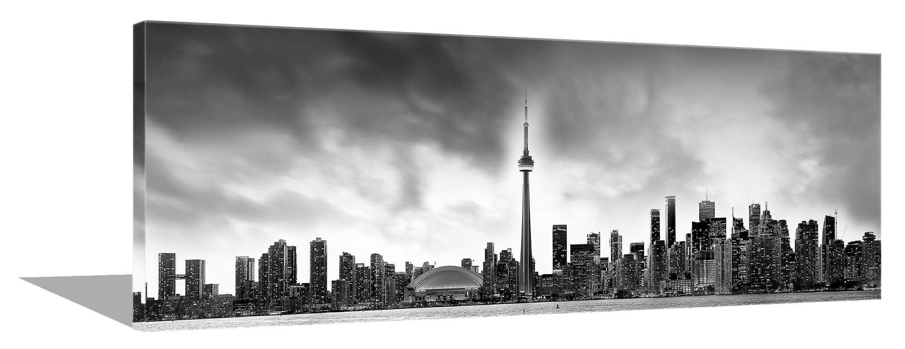 Toronto CN Tower Black & White Canvas Print 72x24-Wall Art-DECOROLALA