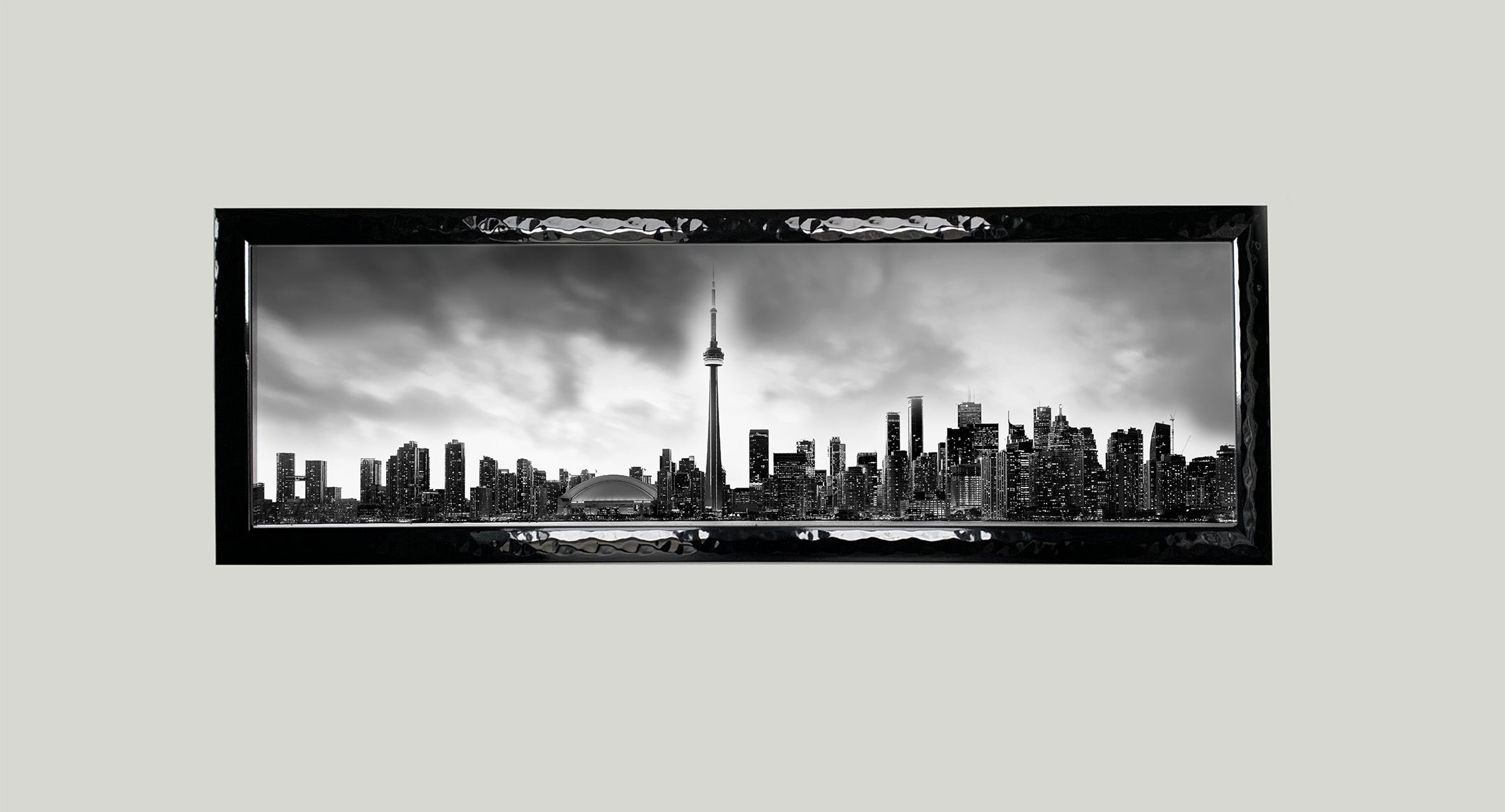 Toronto CN Tower Black & White Canvas Print 72x24-Wall Art-DECOROLALA