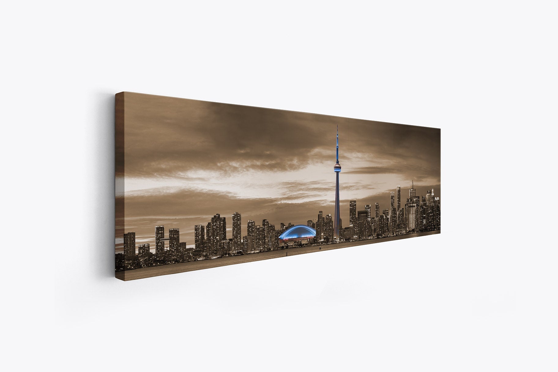 Toronto In Sepia Canvas - Cities Skylines-Wall Art-DECOROLALA