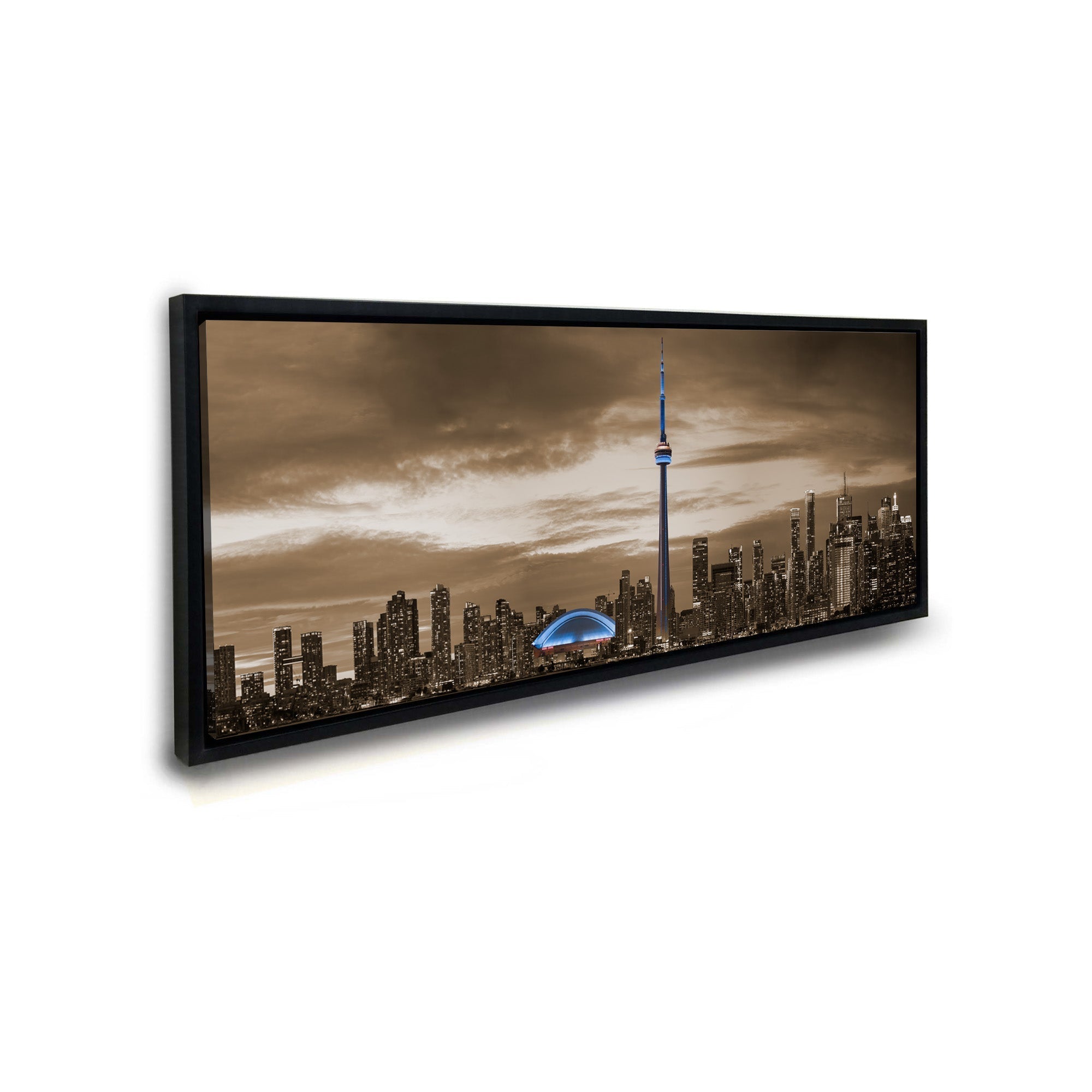 Toronto In Sepia Canvas - Cities Skylines-Wall Art-DECOROLALA