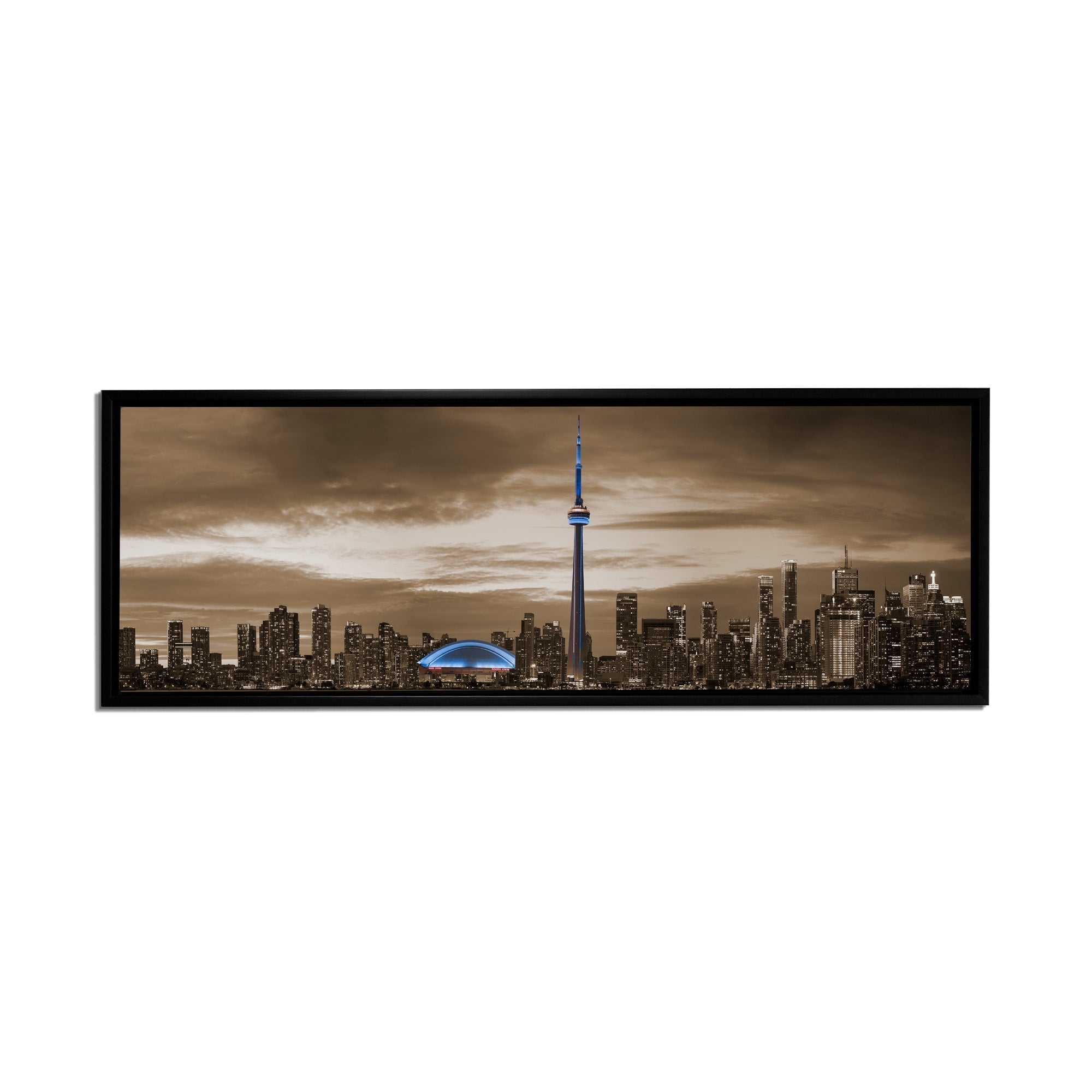 Toronto In Sepia Canvas - Cities Skylines-Wall Art-DECOROLALA