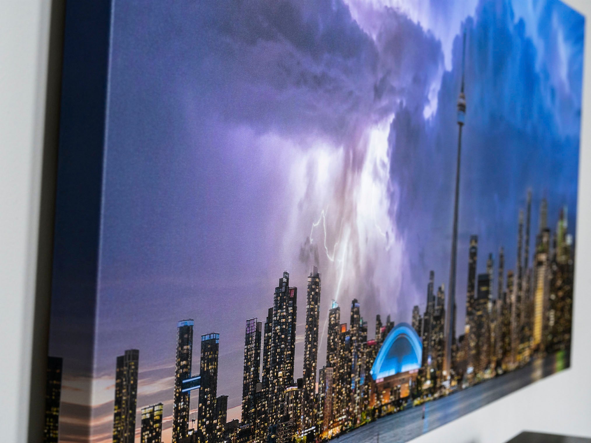 Toronto Skyline Canvas Print - CN Tower Storm-Canvas Print-DECOROLALA