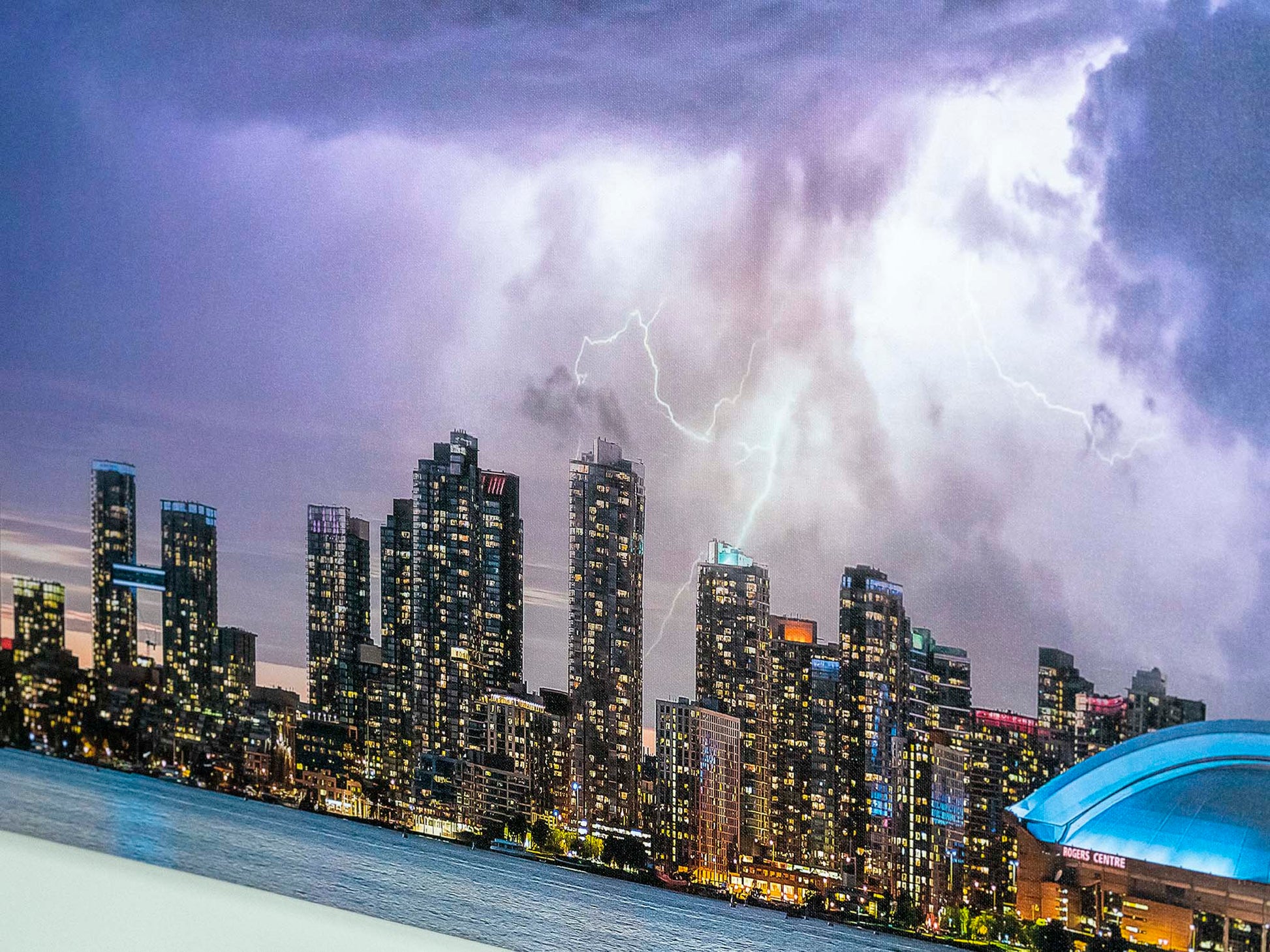 Toronto Skyline Canvas Print - CN Tower Storm-Canvas Print-DECOROLALA