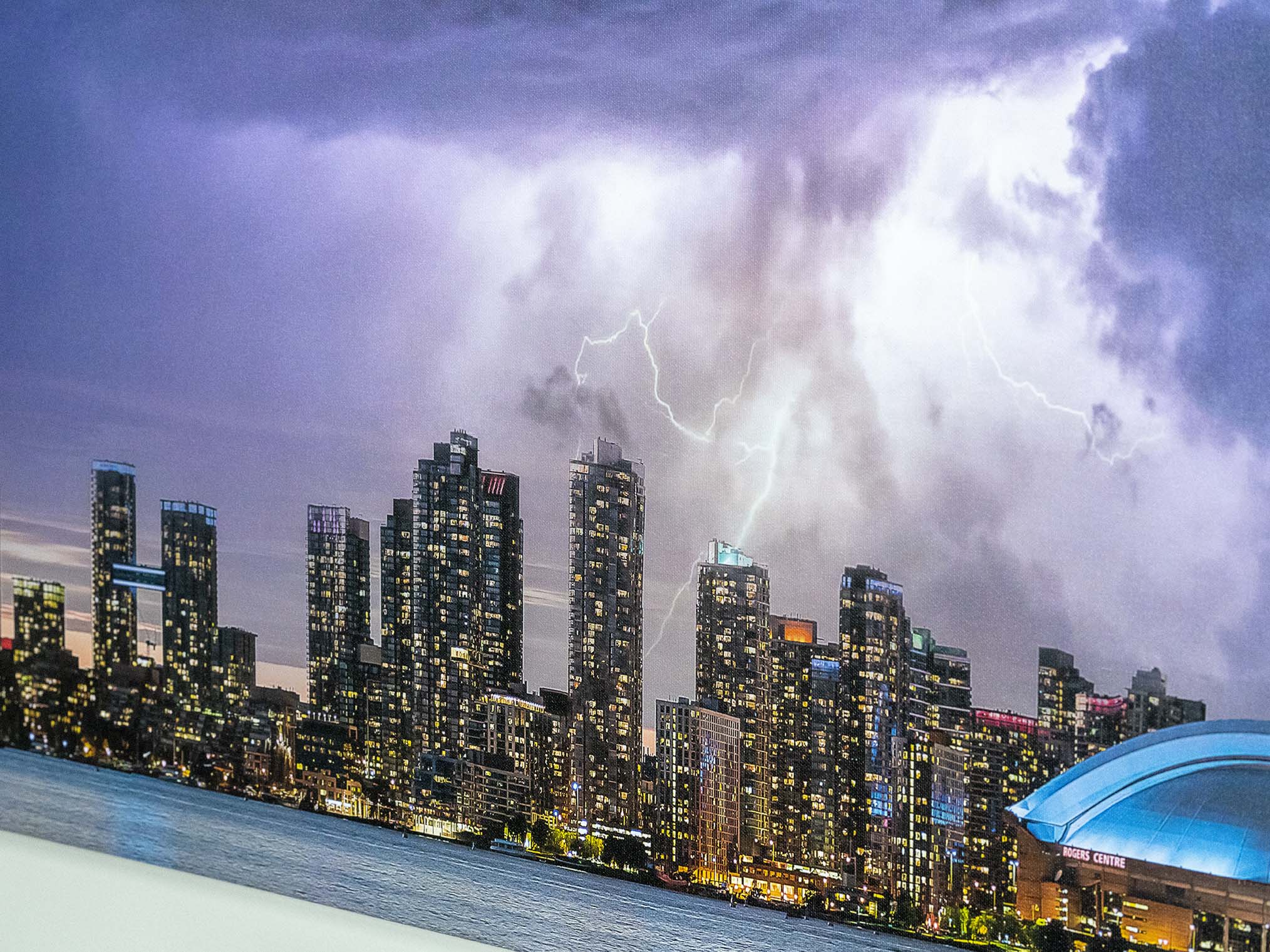Toronto Skyline Canvas Print - CN Tower Storm-Canvas Print-DECOROLALA