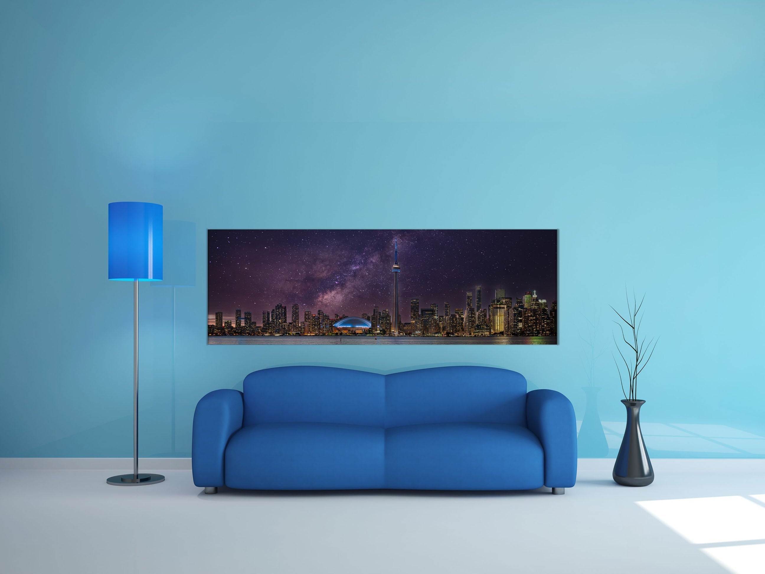 Toronto and Starry Sky Wall Canvas 108" X 36"-Wall Art-DECOROLALA