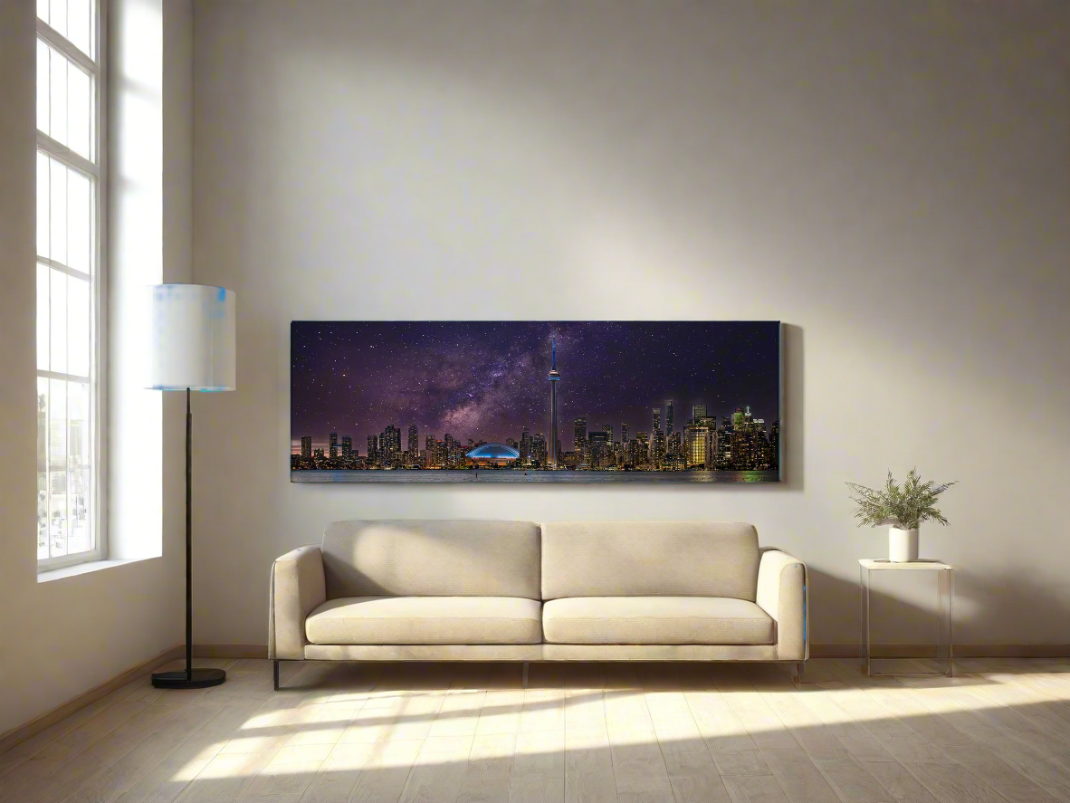 Toronto and Starry Sky Wall Canvas 108" X 36"-Wall Art-DECOROLALA