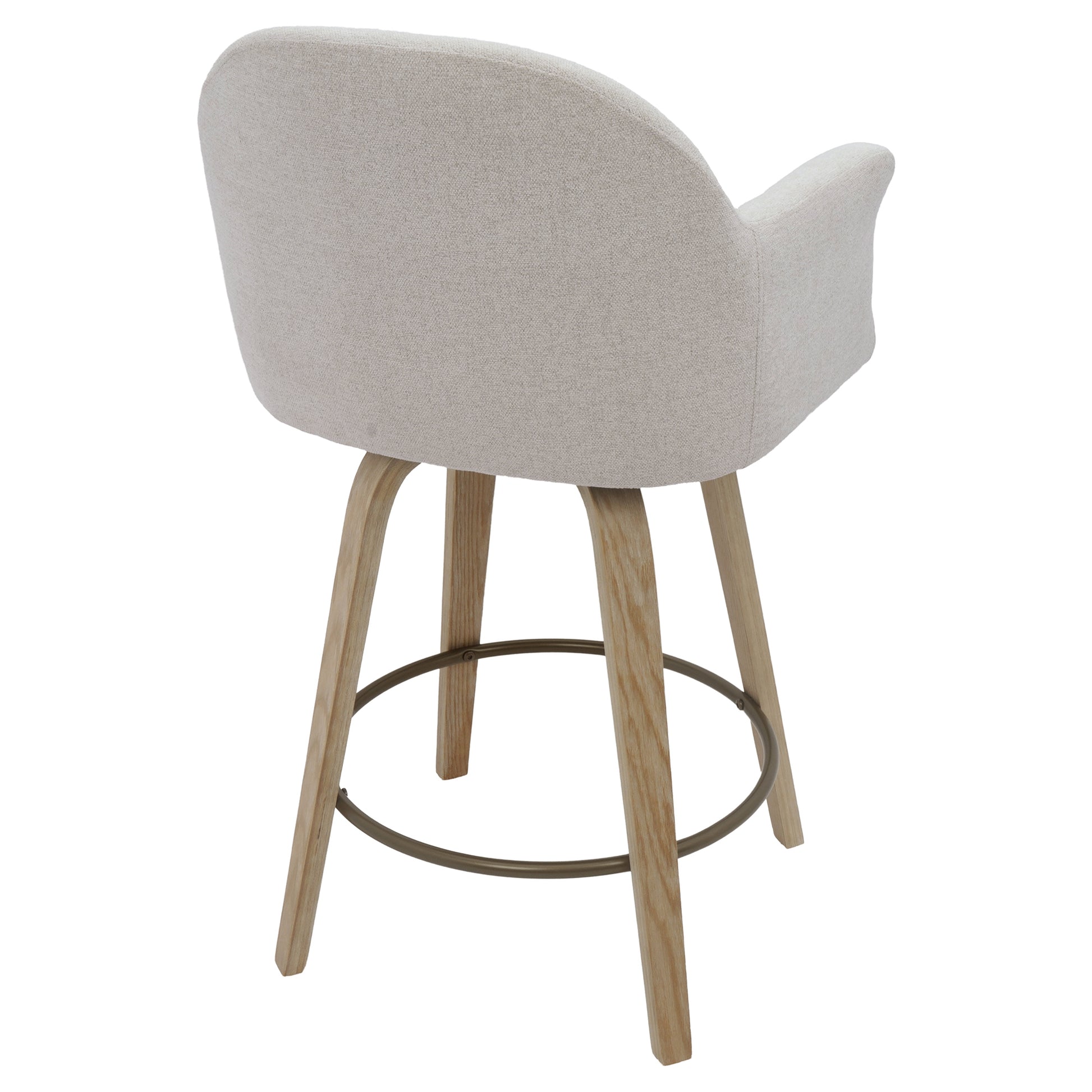 Torra 26" Counter Stool - Oat Swivel Chenille Upholstery-DECOROLALA