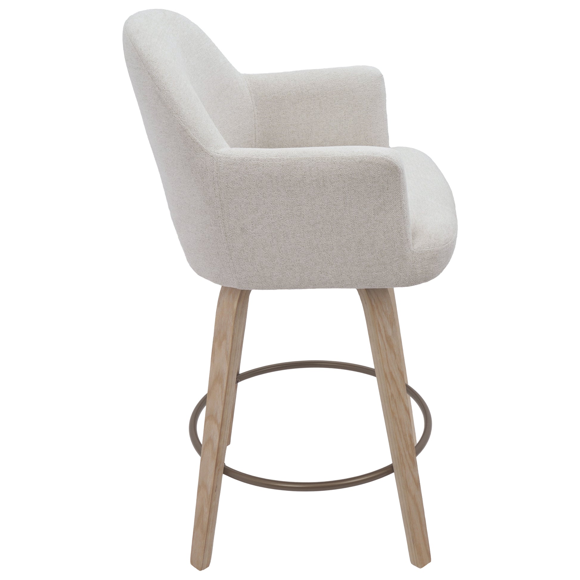 Torra 26" Counter Stool - Oat Swivel Chenille Upholstery-DECOROLALA