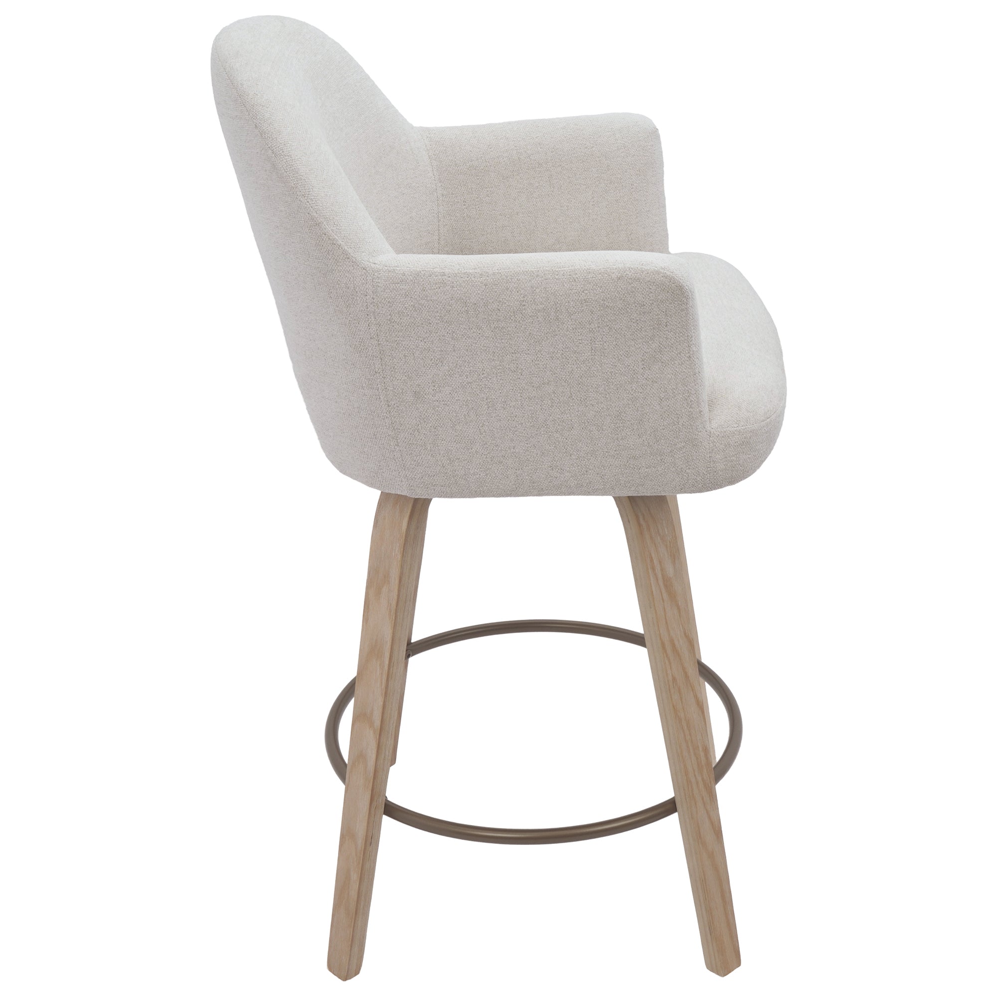 Torra 26" Counter Stool - Oat Swivel Chenille Upholstery-DECOROLALA