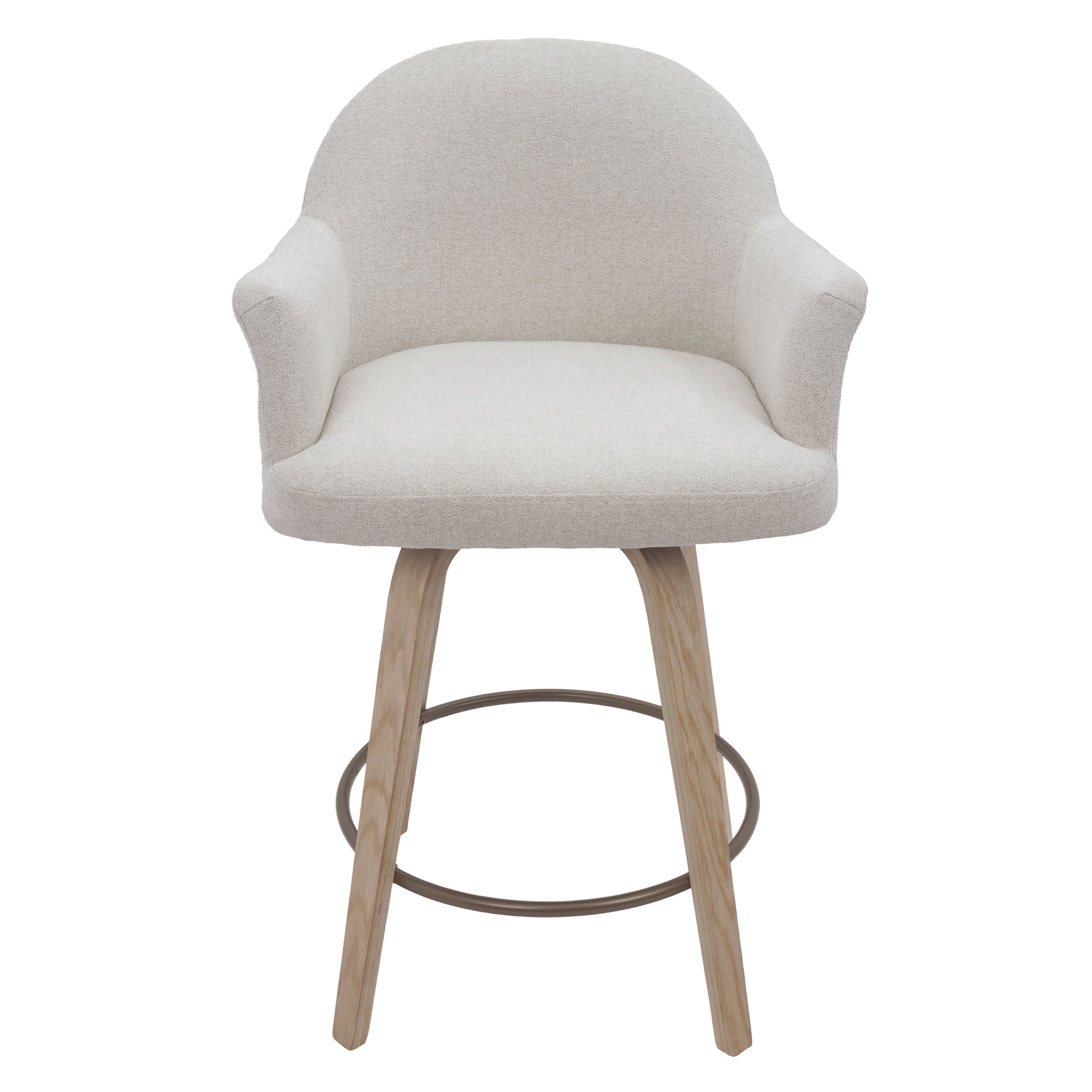 Torra 26" Counter Stool - Oat Swivel Chenille Upholstery-DECOROLALA