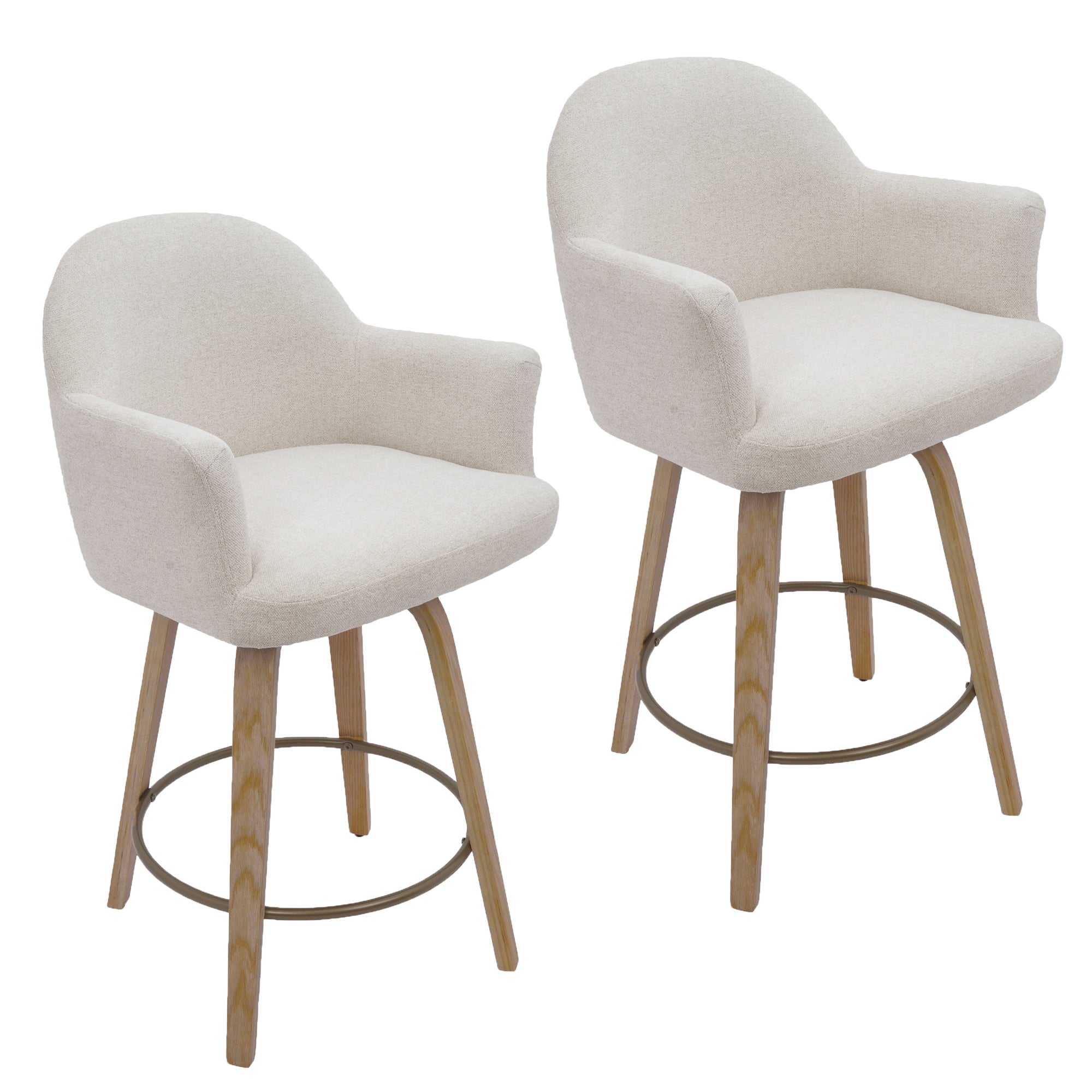 Torra 26" Counter Stool - Oat Swivel Chenille Upholstery-DECOROLALA